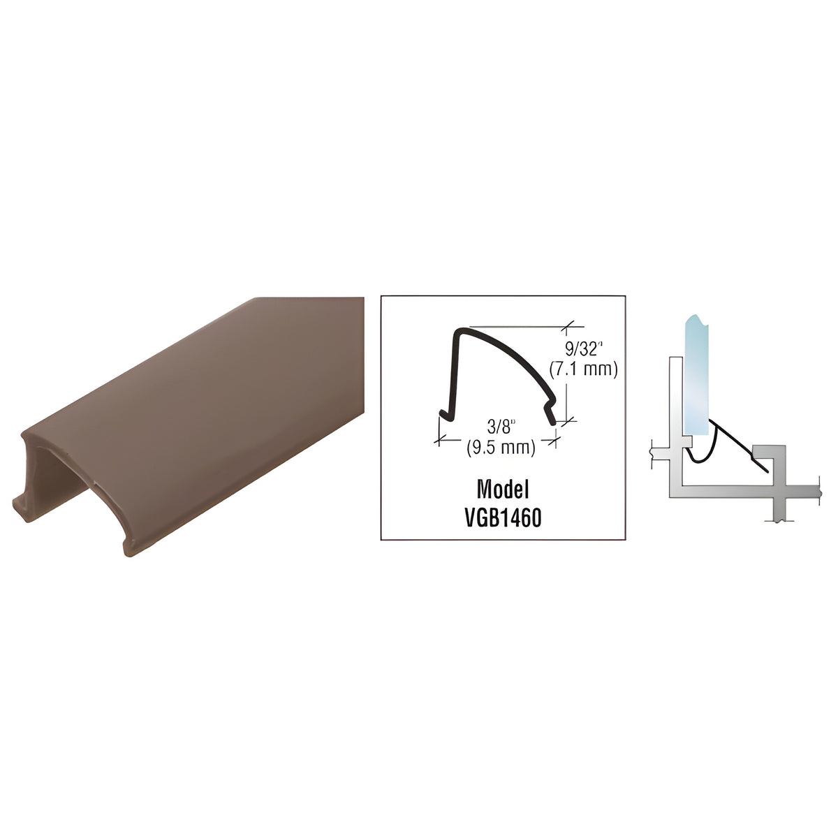 CRL Bronze Snap-In Vinyl Glazing Bead