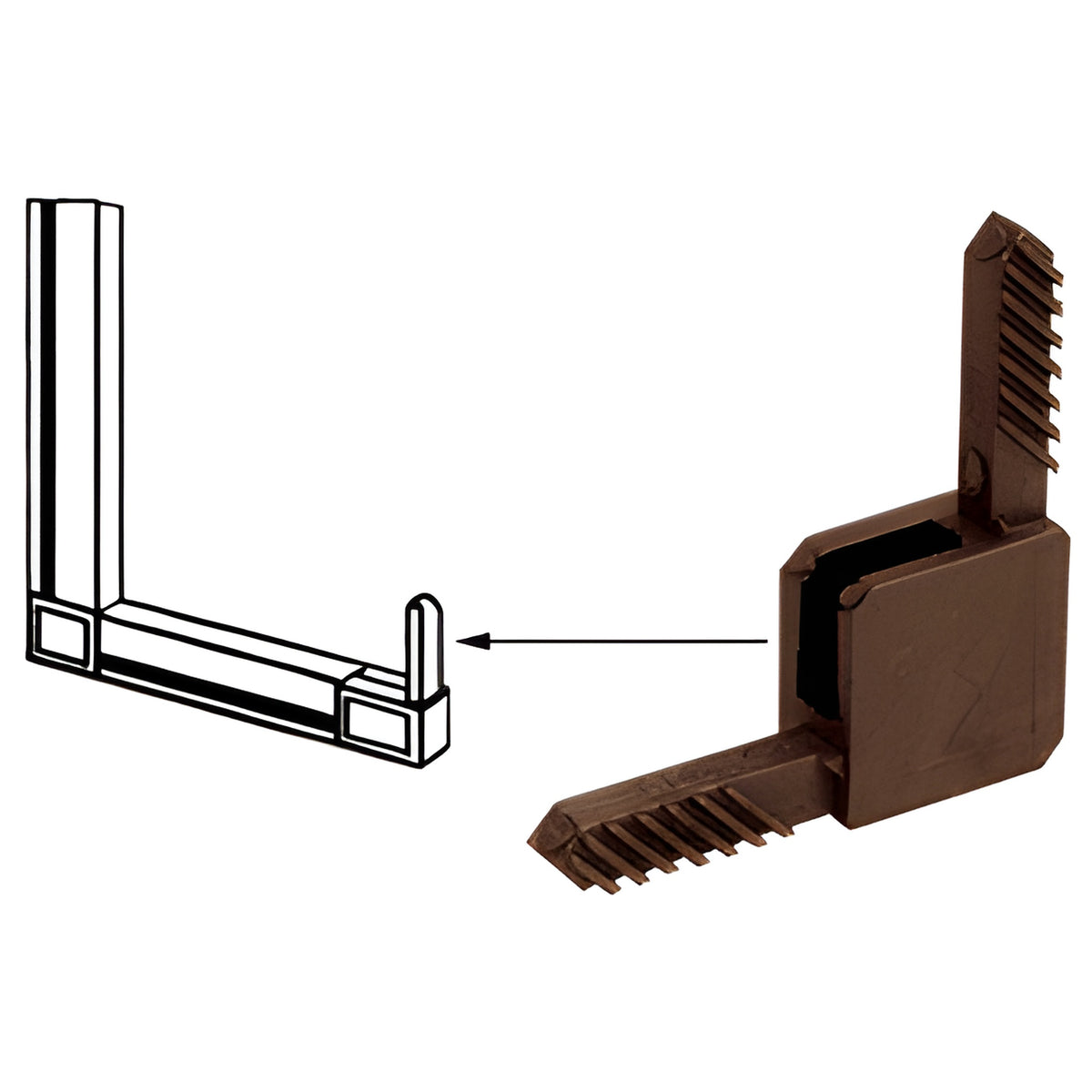 CRL Bronze Square Storm Window Corner for CRL - Sash Square Cut Fabrication