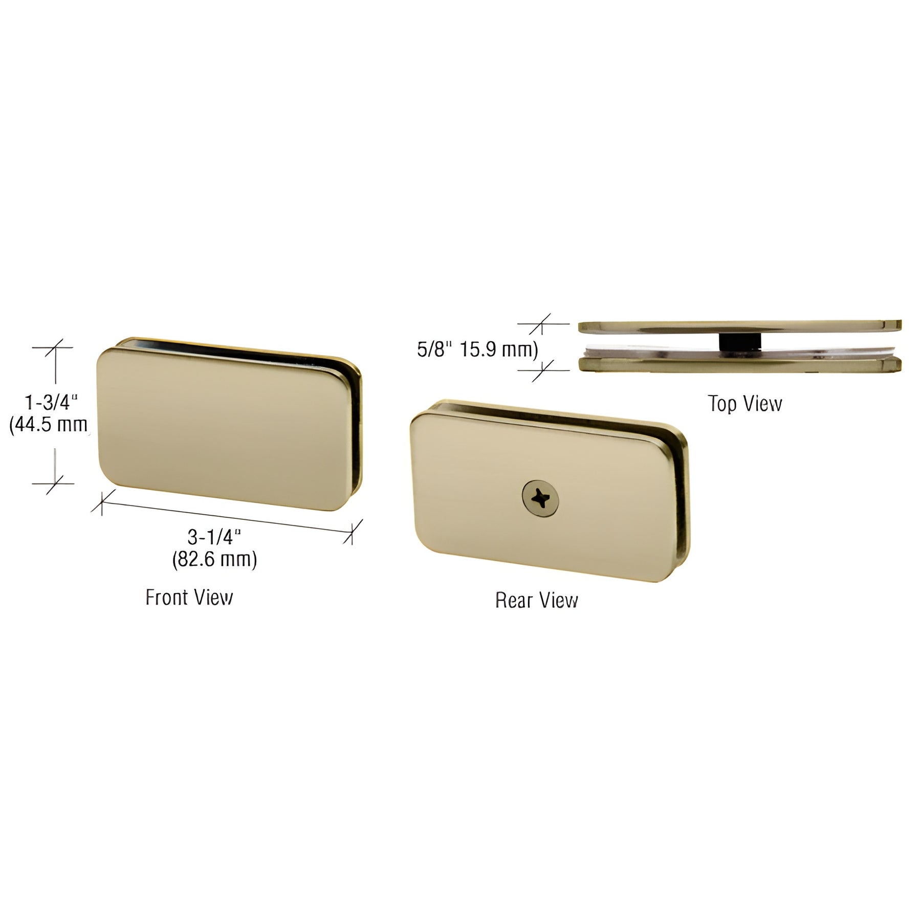 CRL Brushed Bronze 180 Degree Traditional Style Glass Clamp