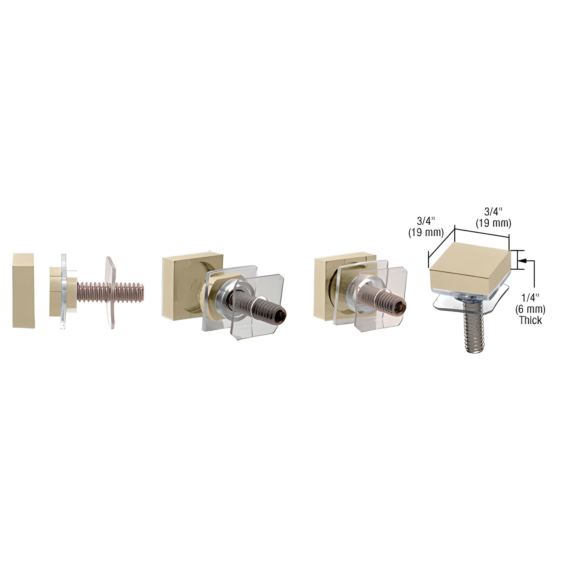 CRL Brushed Bronze SQ Washer/Stud Replacement Set