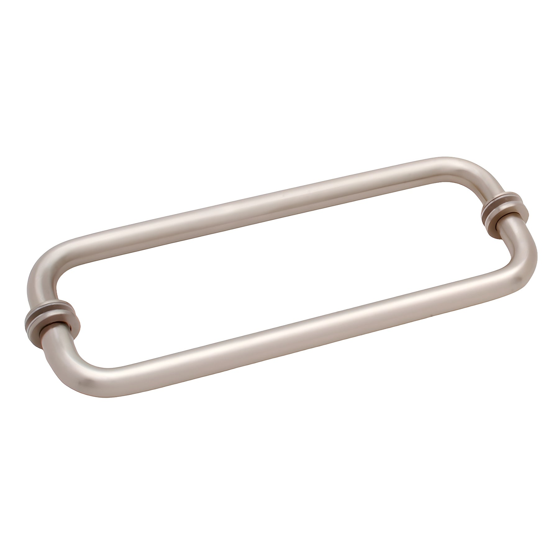 CRL Brushed Nickel 12" BM Series Back-to-Back Tubular Towel Bars With Metal Washers