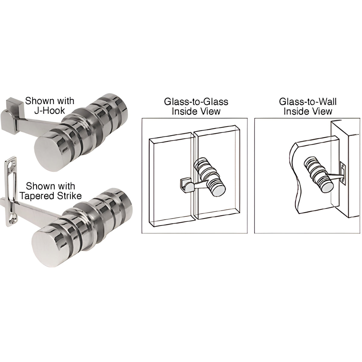 CRL Brushed Nickel 180 Degree Knob Latch