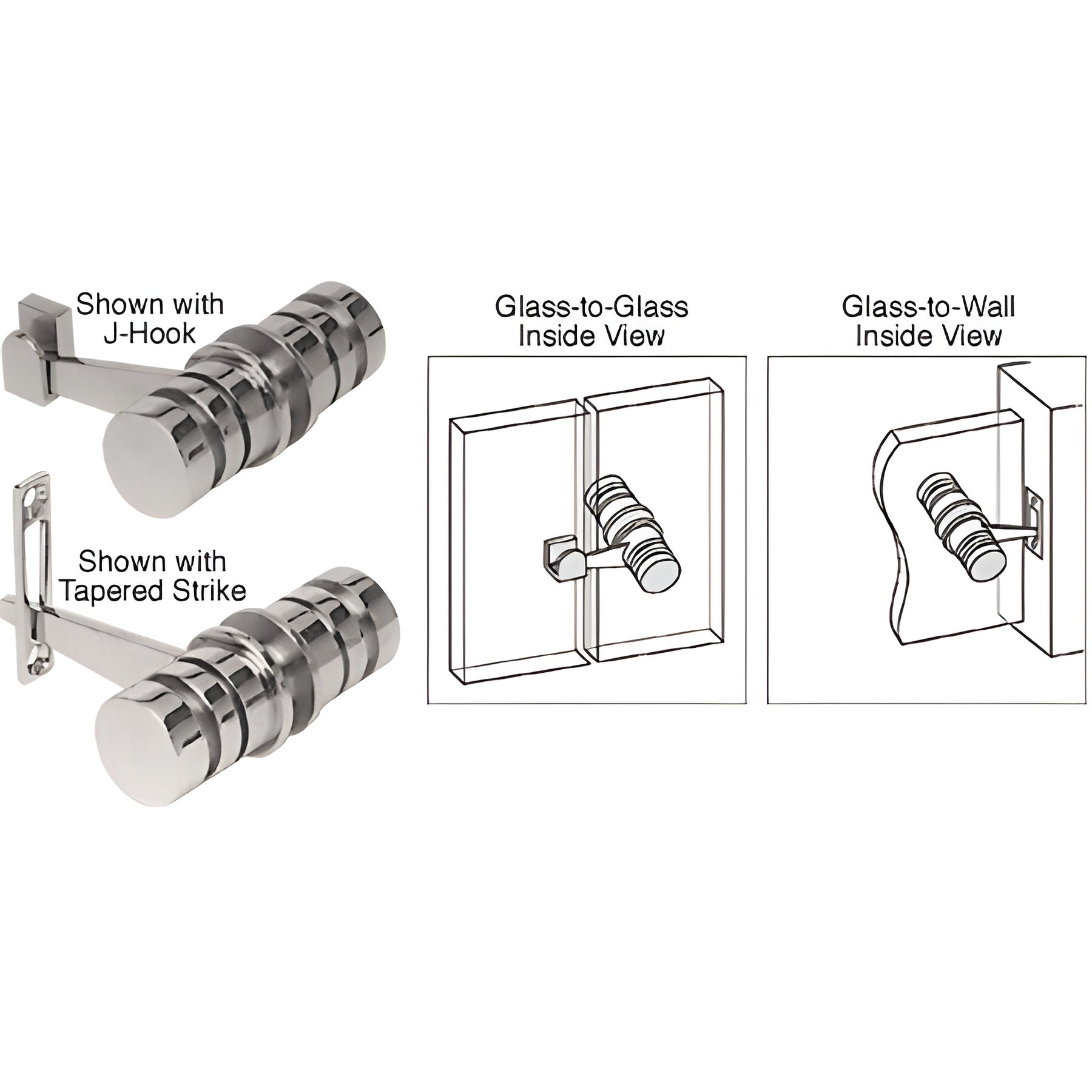 CRL Brushed Nickel 180 Degree Knob Latch
