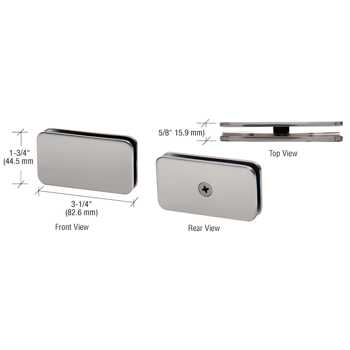 CRL Brushed Nickel 180 Degree Traditional Style Glass Clamp