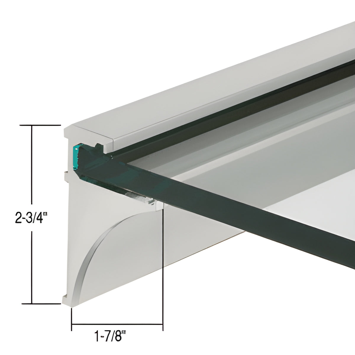 CRL Brushed Nickel 24" Aluminum Shelf Kit for 3/8" Glass