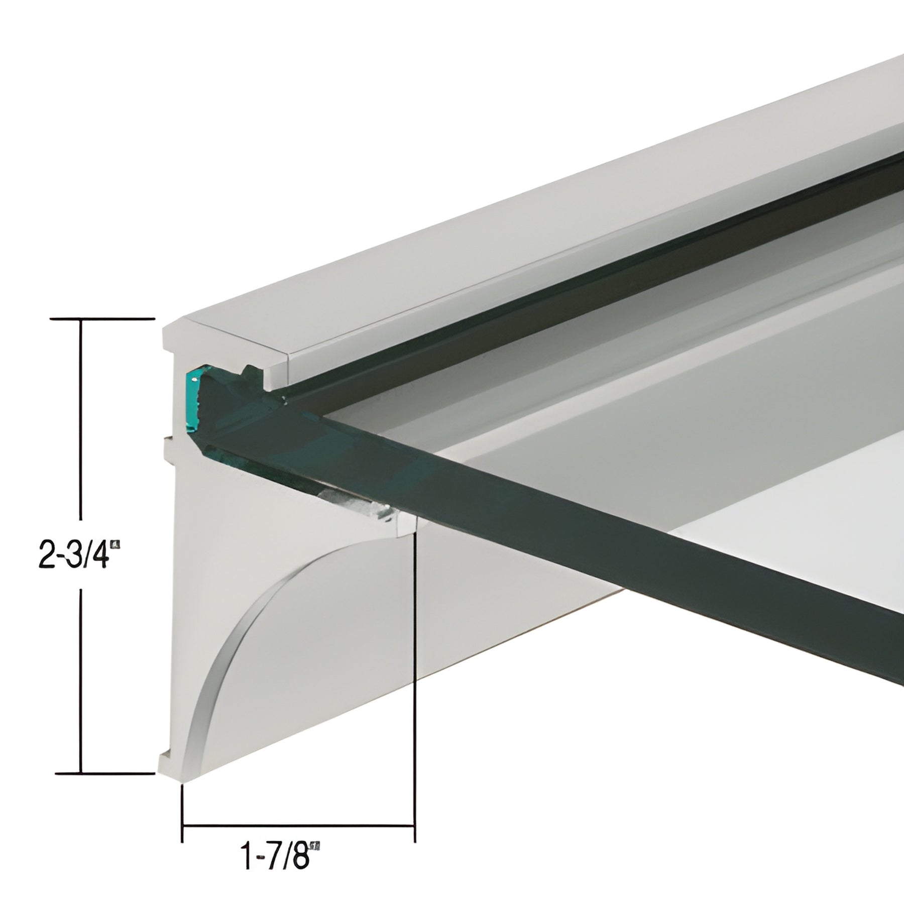 CRL Brushed Nickel 36" Aluminum Shelf Kit for 3/8" Glass
