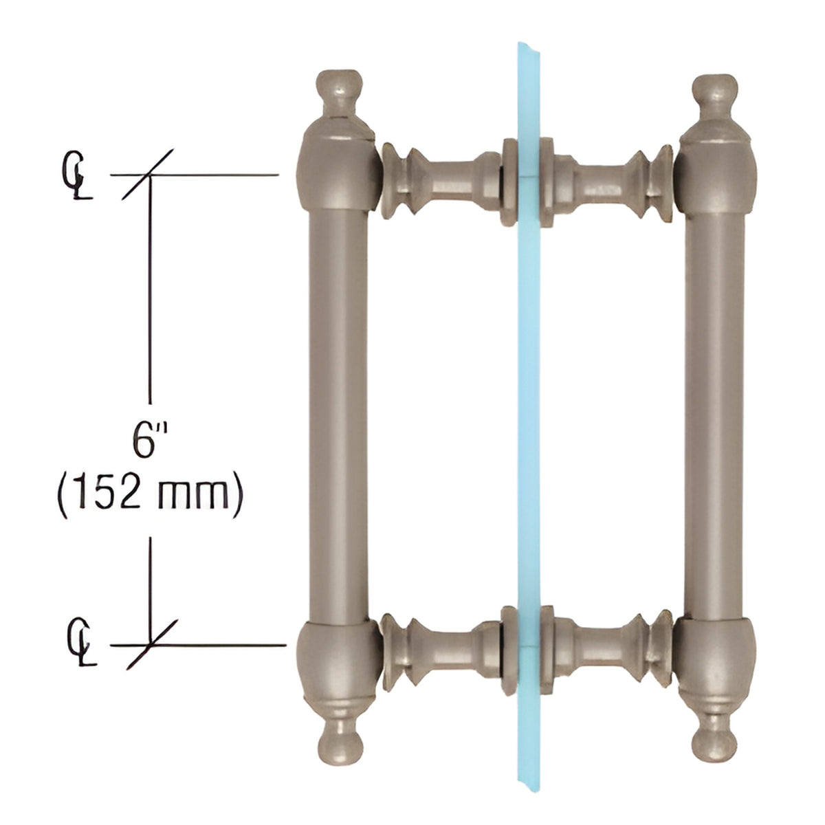 CRL Brushed Nickel 6" Colonial Style Back-to-Back Pull Handles