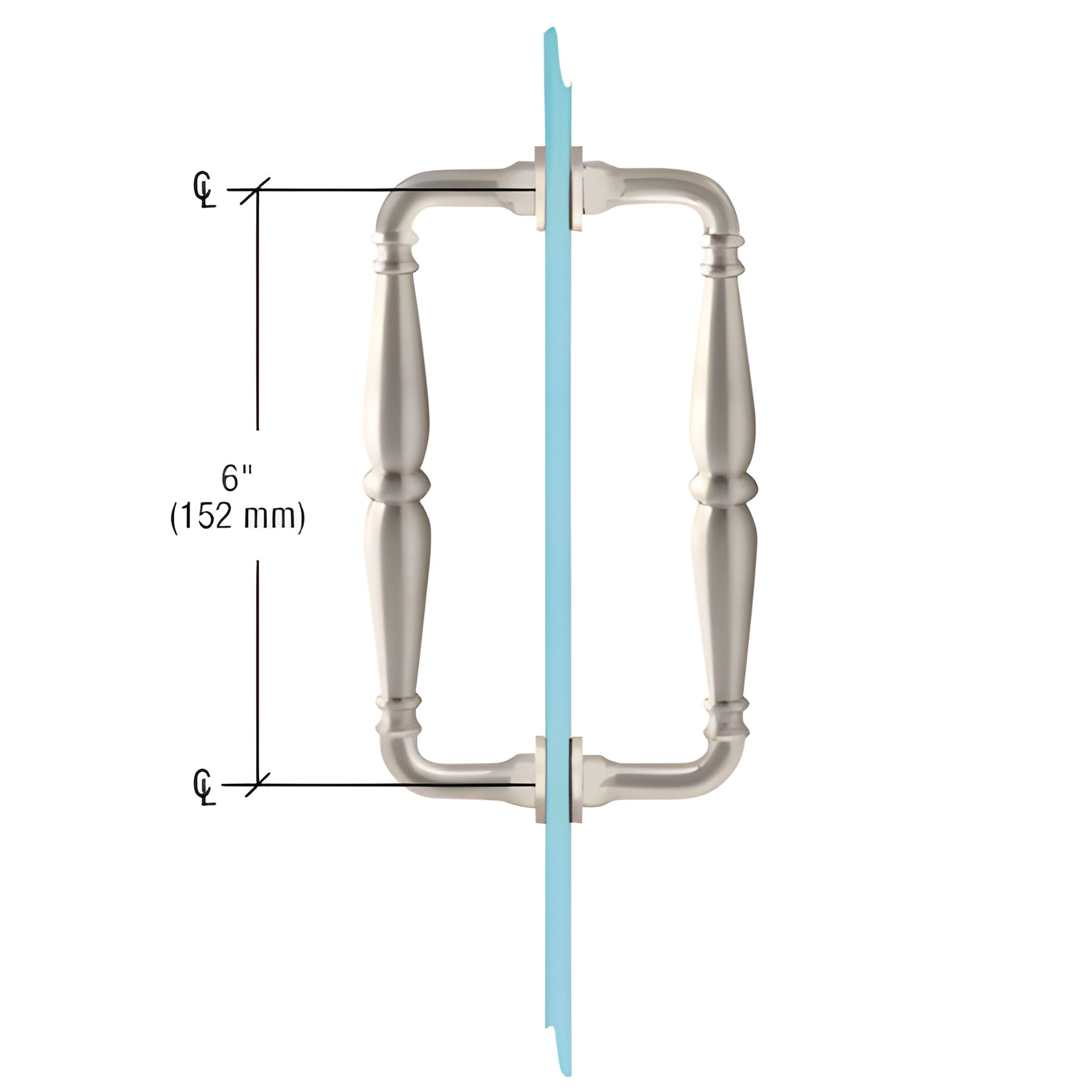 CRL Brushed Nickel 6" Victorian Style Back-to-Back Pull Handle