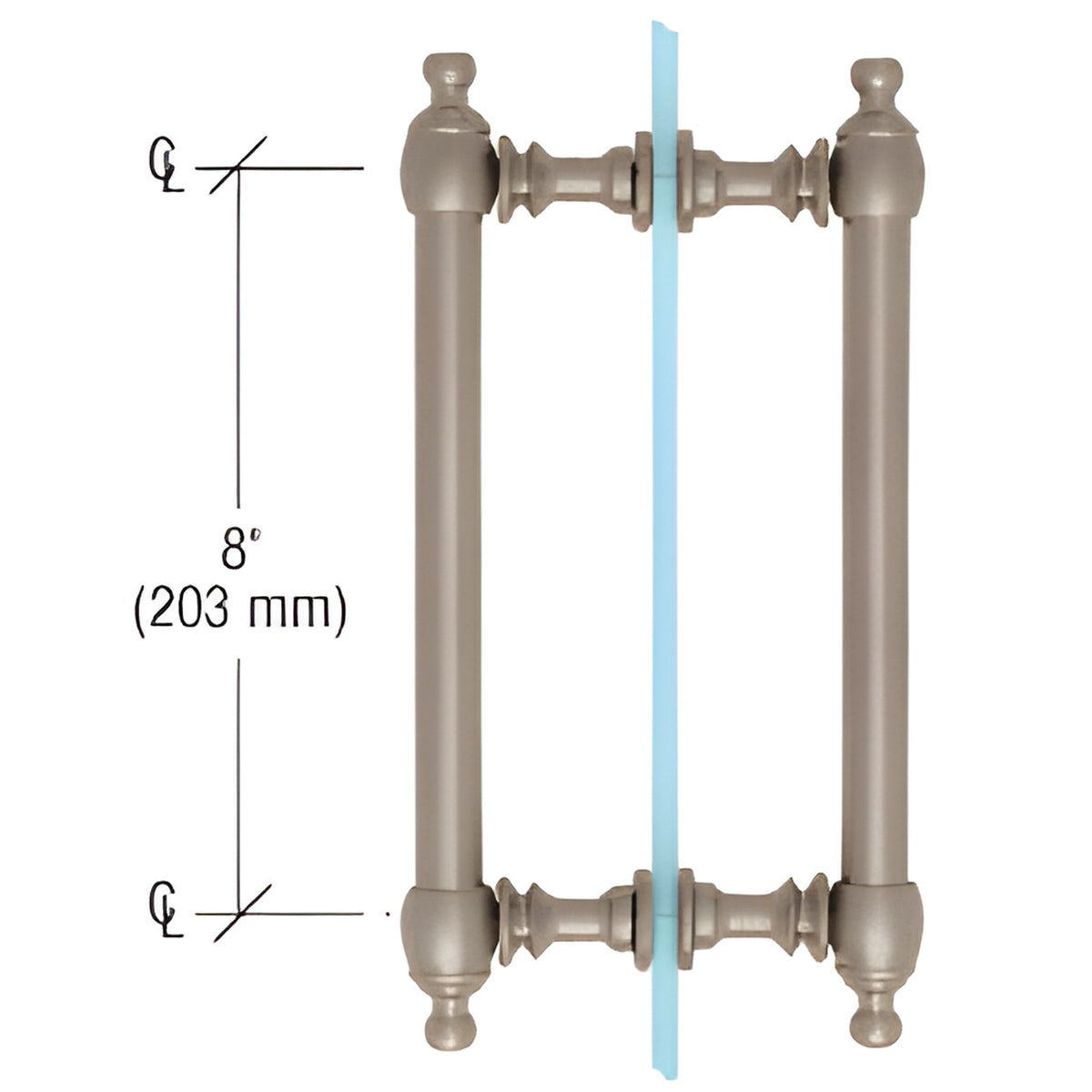CRL Brushed Nickel 8" Colonial Style Back-to-Back Pull Handles