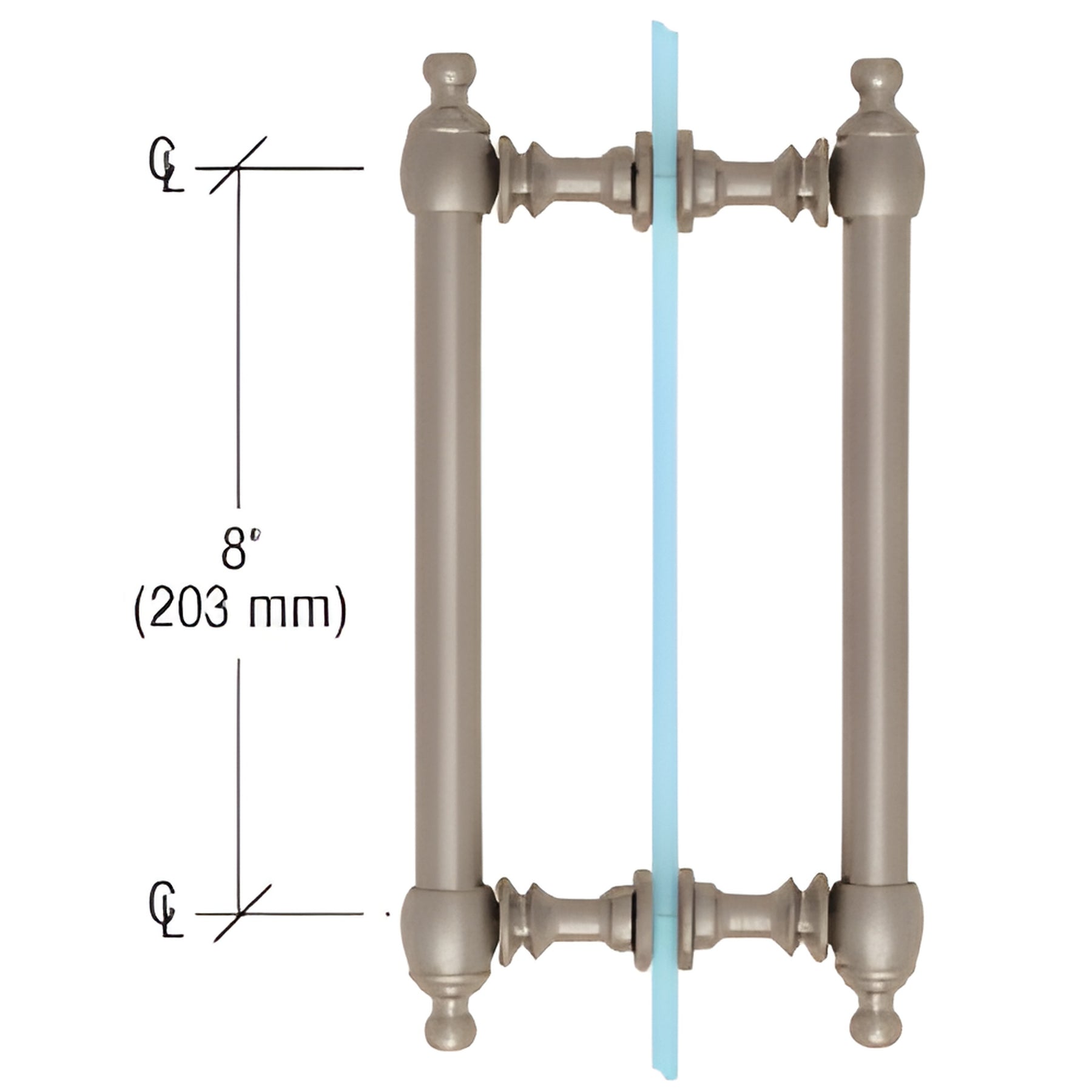 CRL Brushed Nickel 8" Colonial Style Back-to-Back Pull Handles