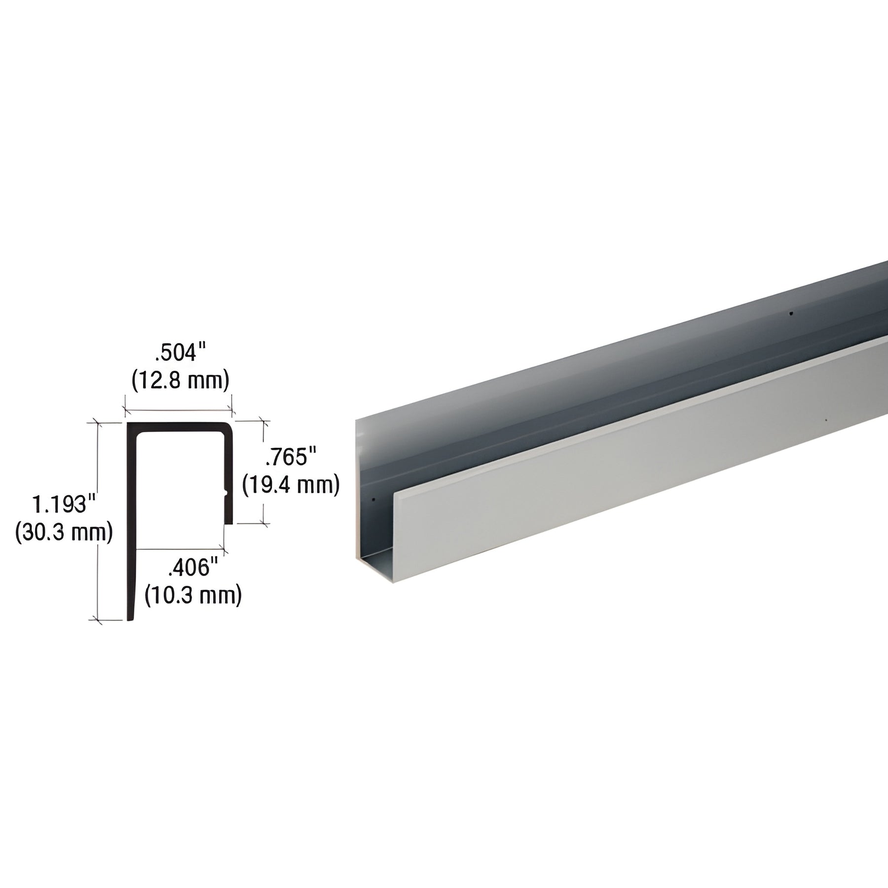 CRL Brushed Nickel Aluminum Deep Nose 3/8" J-Channel
