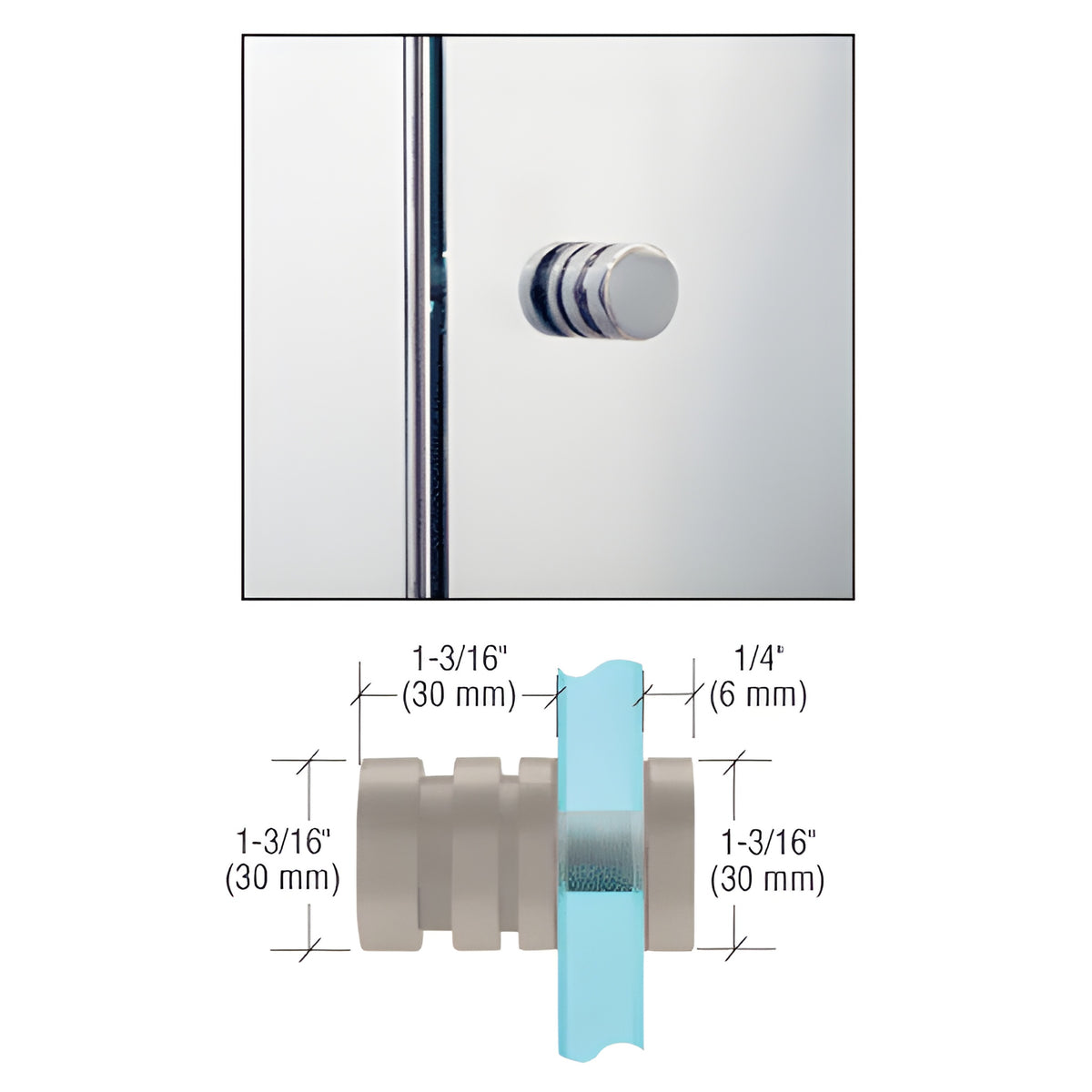 CRL Brushed Nickel Contemporary Style Single-Sided Shower Door Knob
