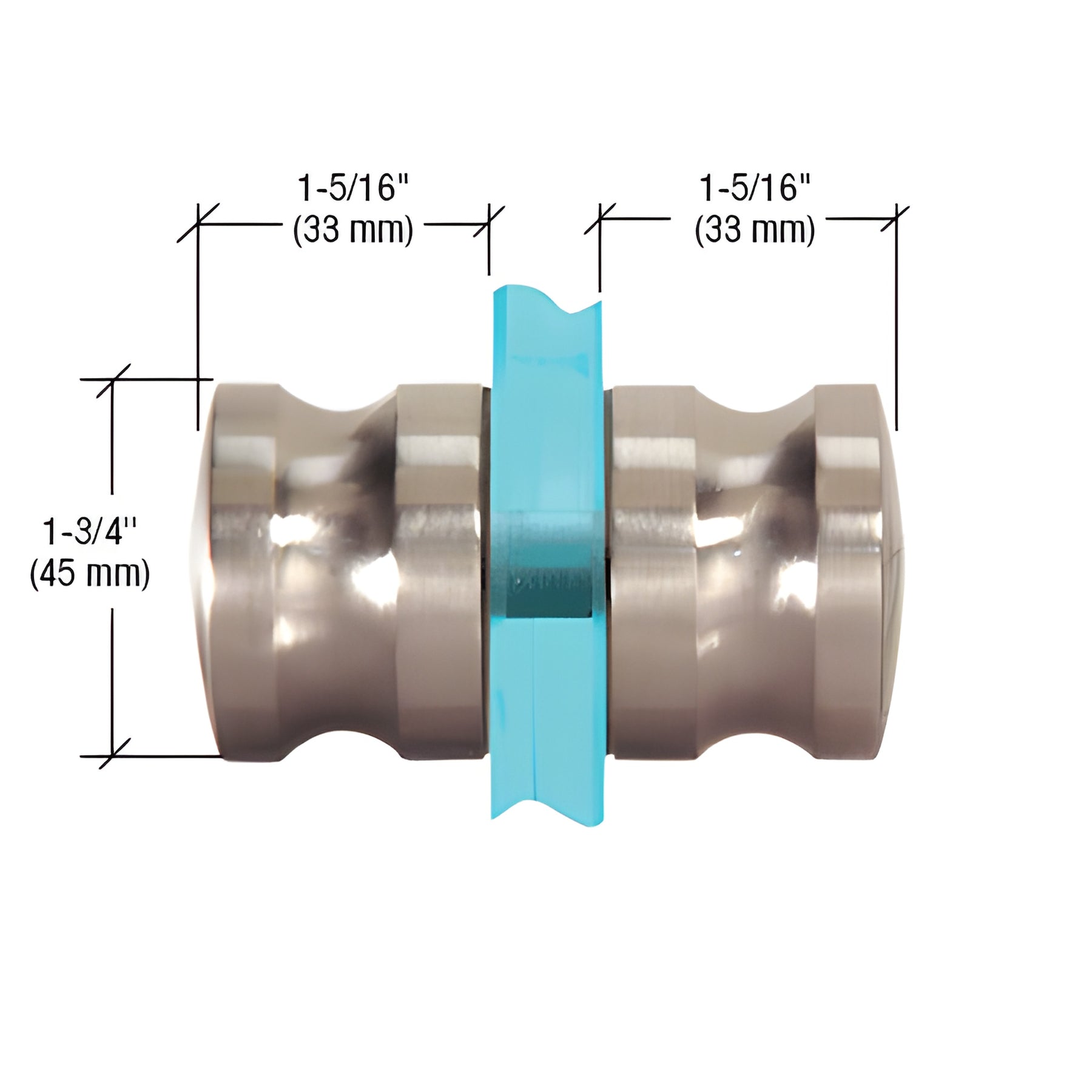 CRL Brushed Nickel Euro Style Back-to-Back Shower Door Knobs
