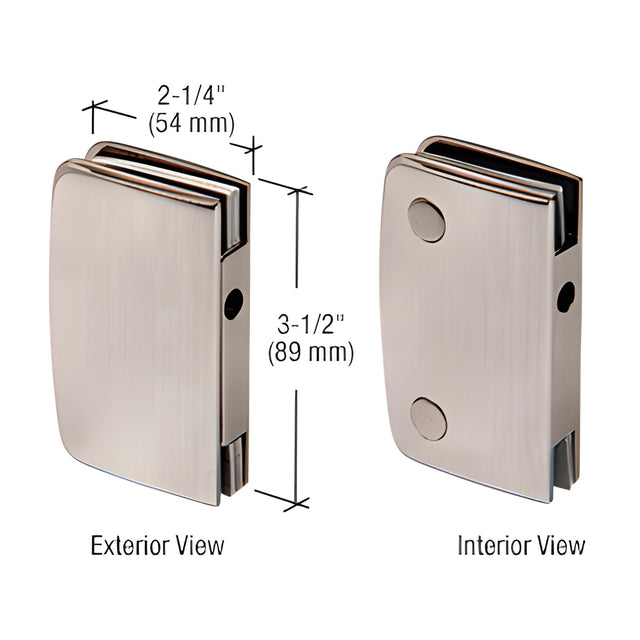 CRL Brushed Nickel Glass Swinging Door Lock Receiver for 700CBN