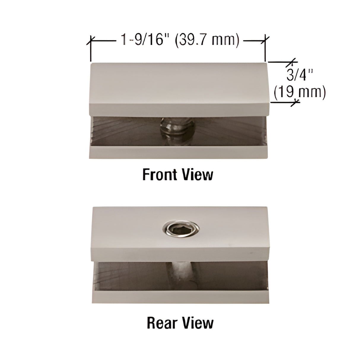 CRL Brushed Nickel No-Drill Fixed Panel Glass Clamp