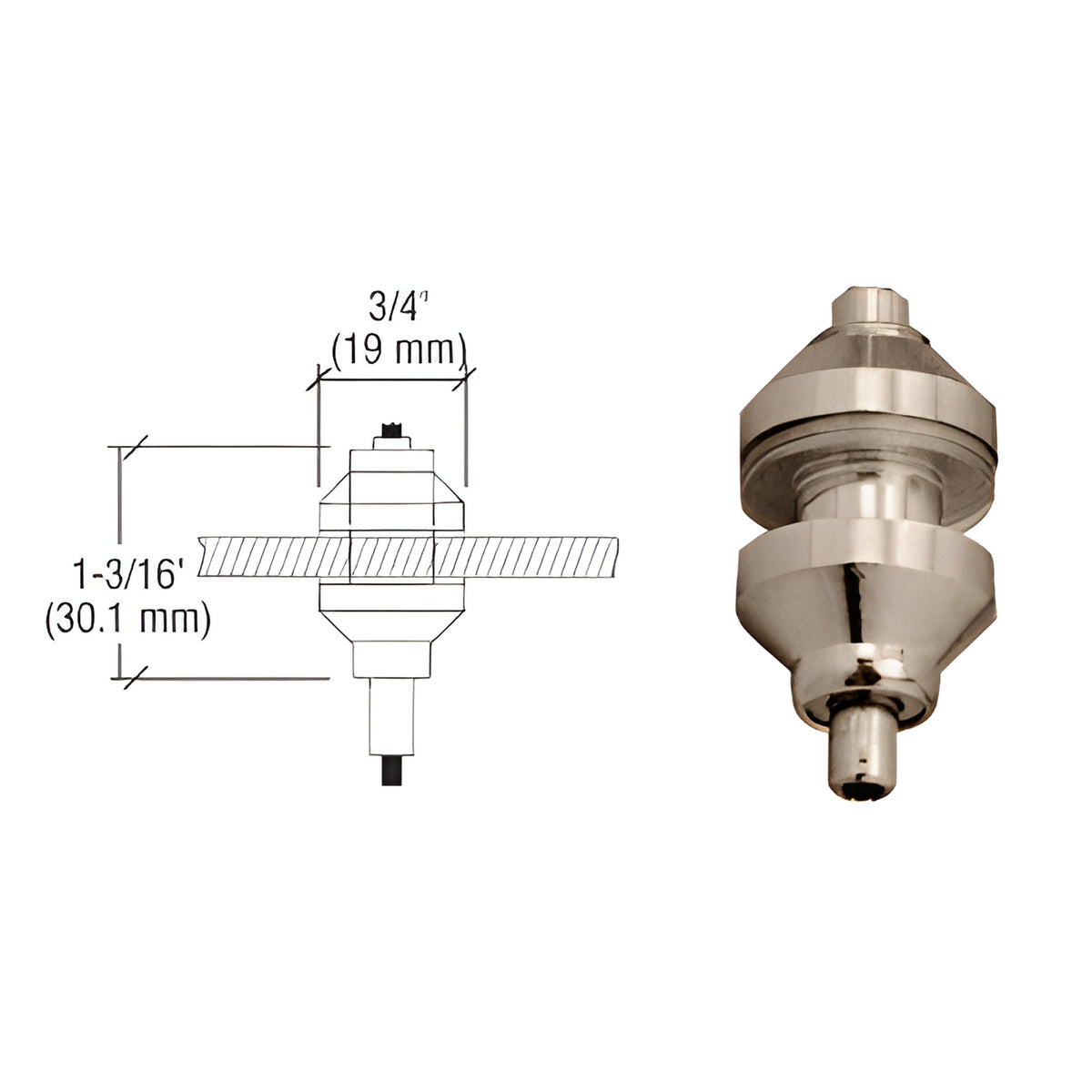 CRL Brushed Nickel Plated Drilled Glass Shelf Brackets for the Cable Display System