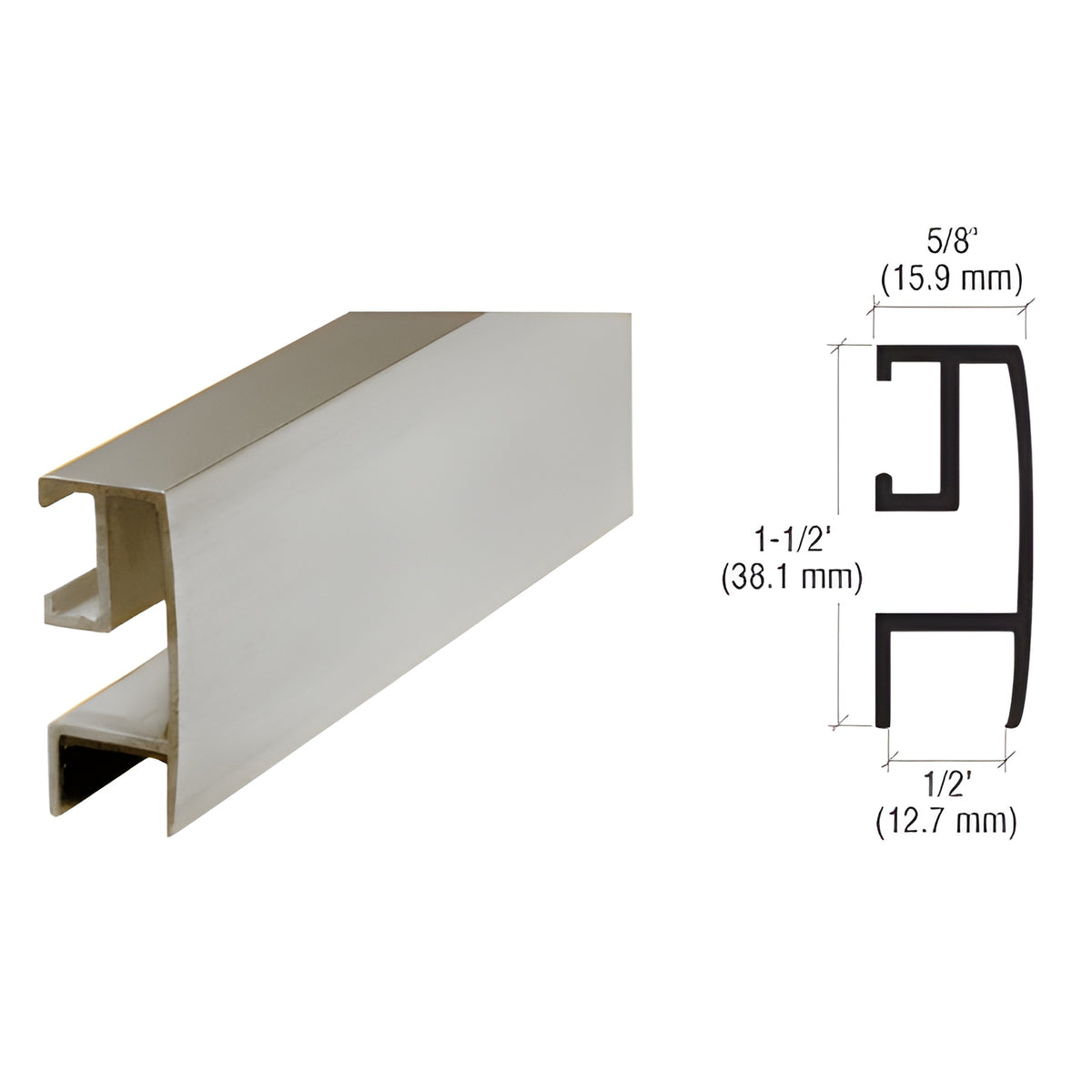 CRL Brushed Nickel Rectangular Mirror Frame Extrusion