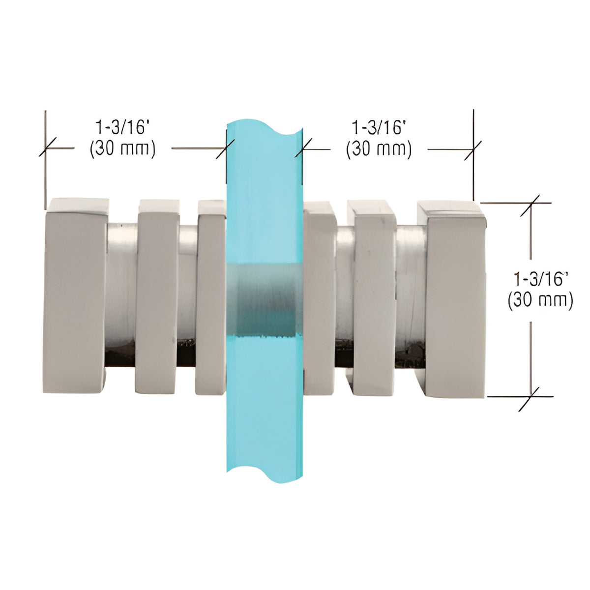 CRL Brushed Nickel Square Back-to-Back Style Knobs