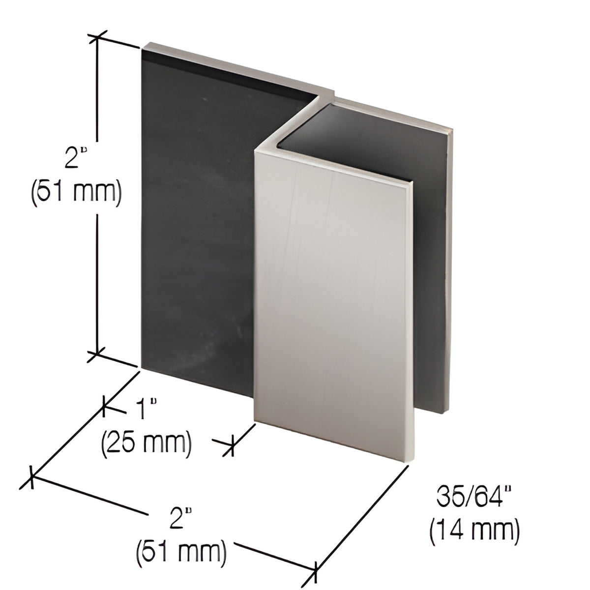 CRL Brushed Nickel Square Door Stop for 1/2" Glass