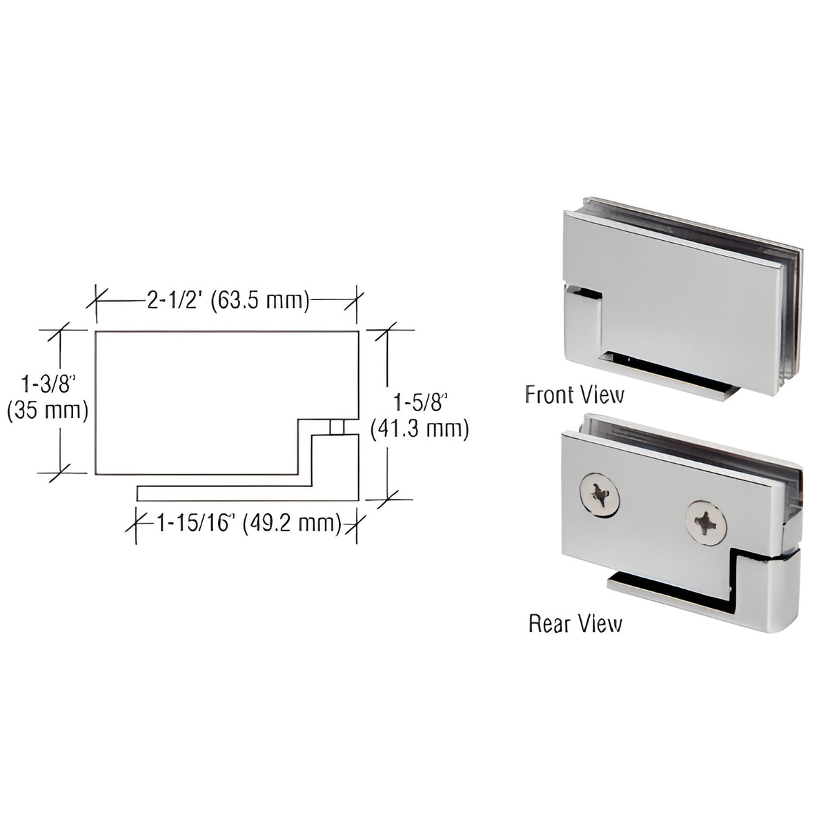 CRL Brushed Nickel Surface Mount Cabinet Pivot Hinge