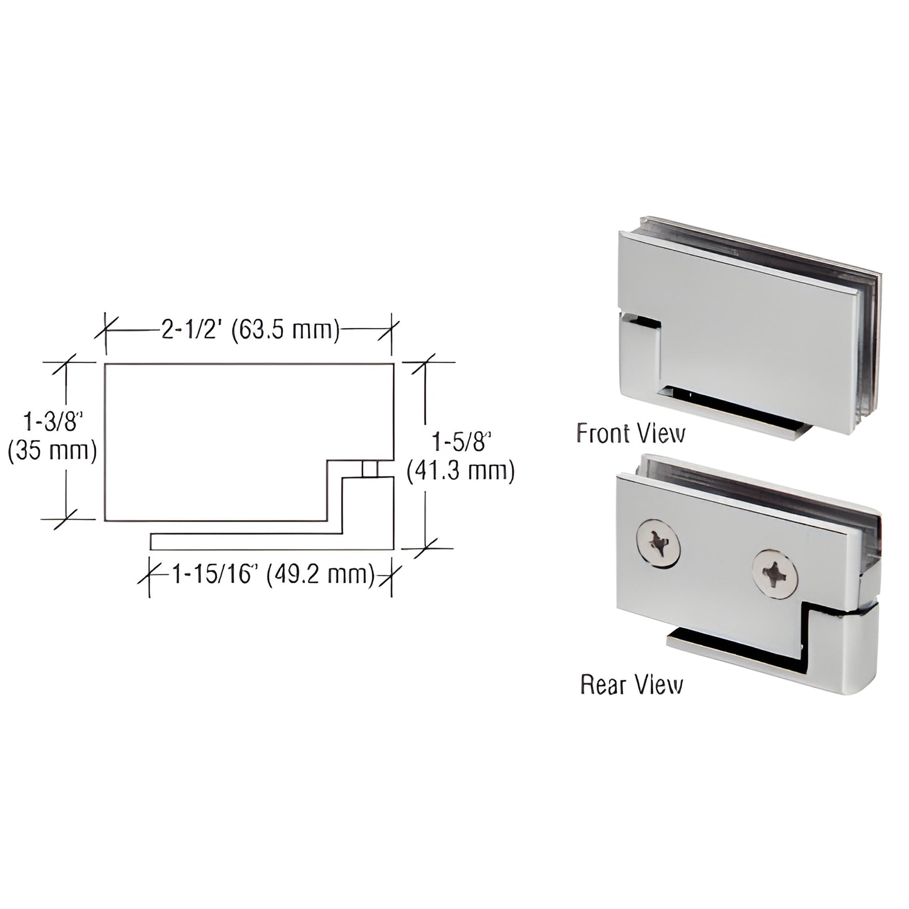 CRL Brushed Nickel Surface Mount Cabinet Pivot Hinge