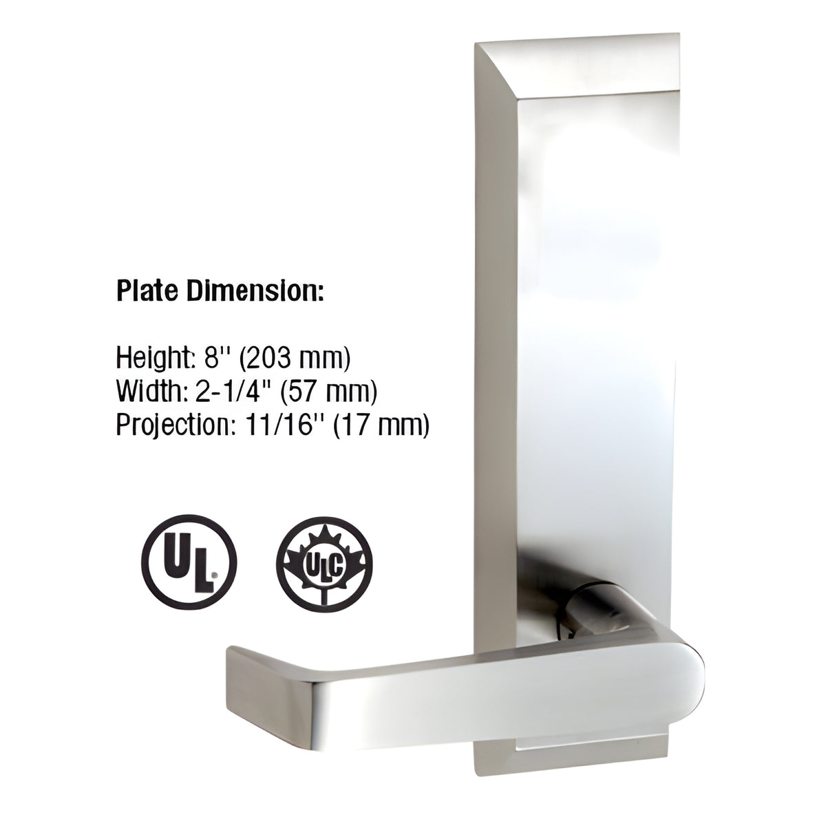CRL Brushed Stainless 1600 Series Lever Trim for 1900 Rim Panic Devices
