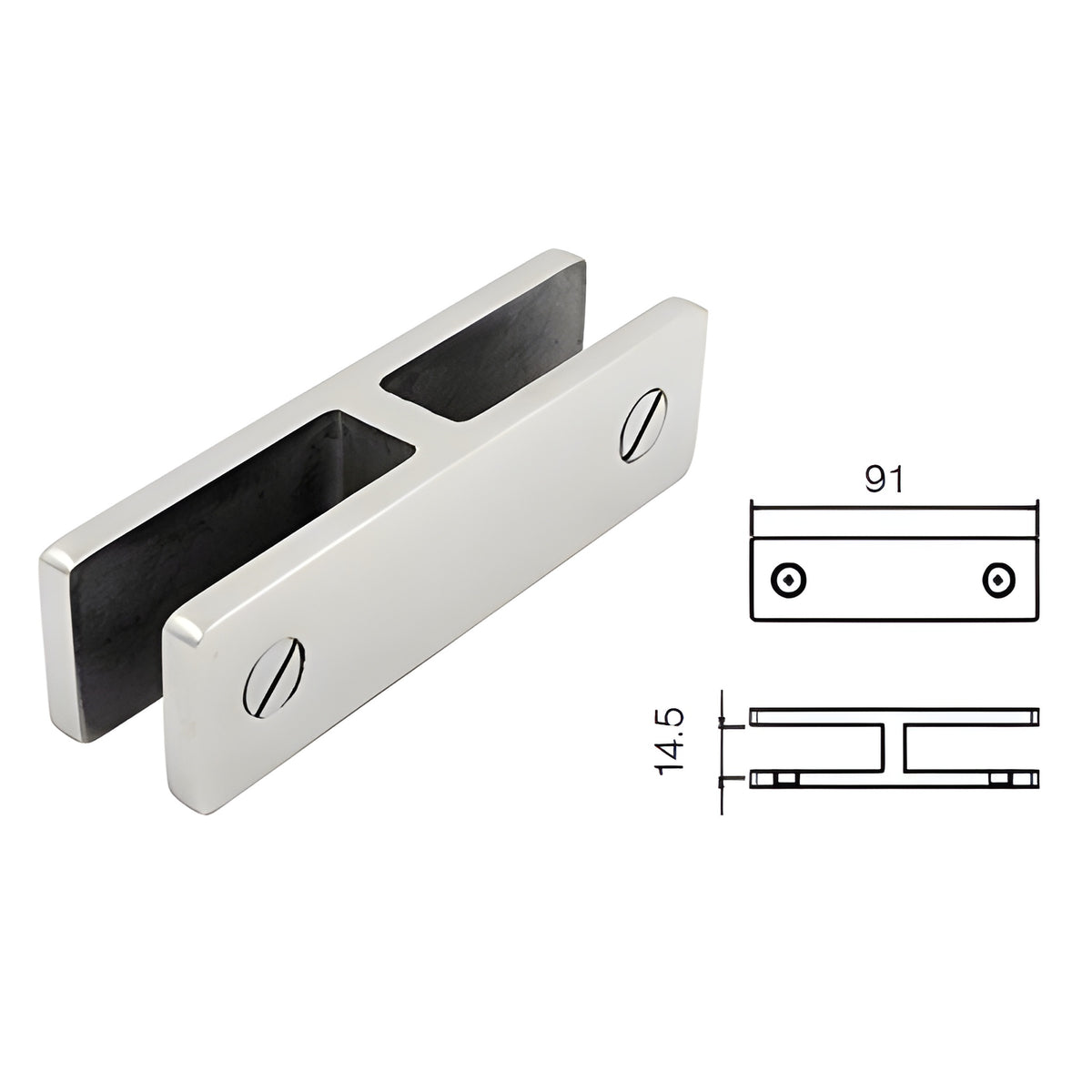 CRL Brushed Stainless 180 Degree Glass Bracing Clamp
