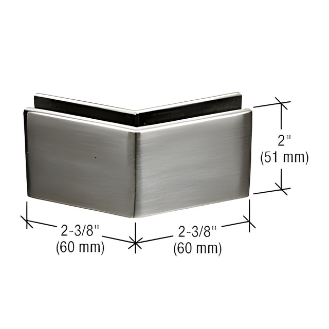 CRL Brushed Stainless 2-3/8" x 2" 135 Degree Outside Corner Mall Front Clamp