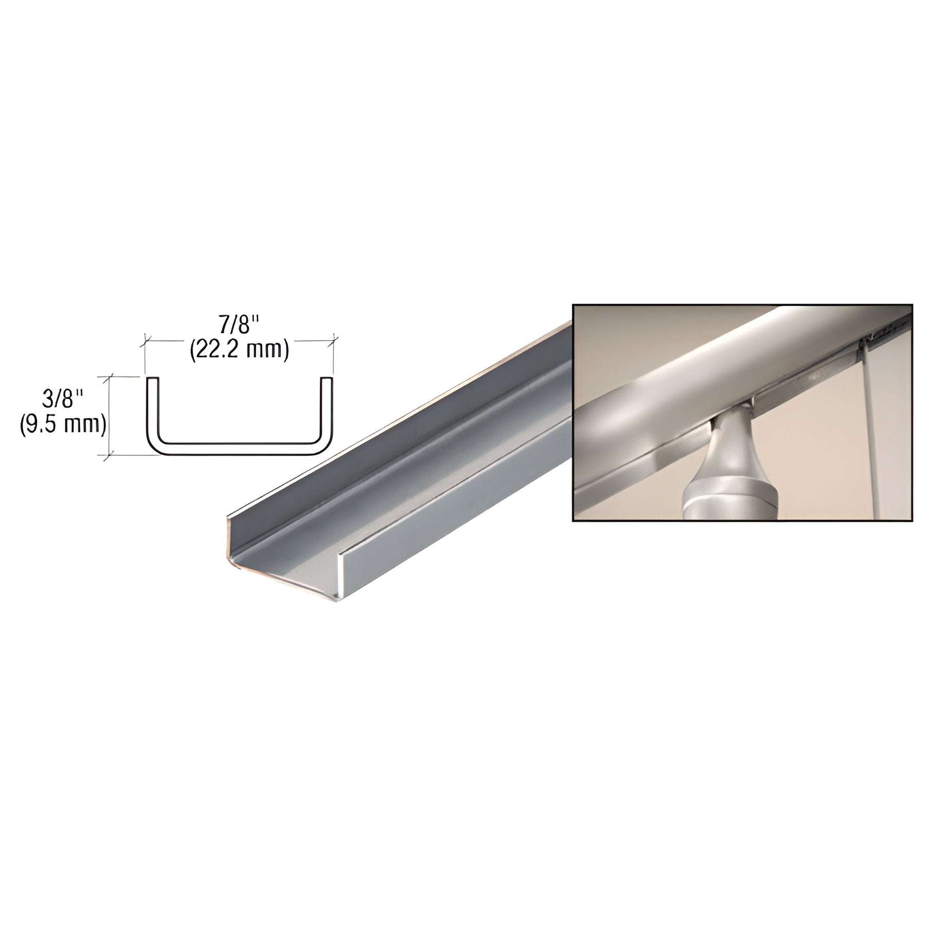 CRL Brushed Stainless 2" CRS Pocket Filler Channel