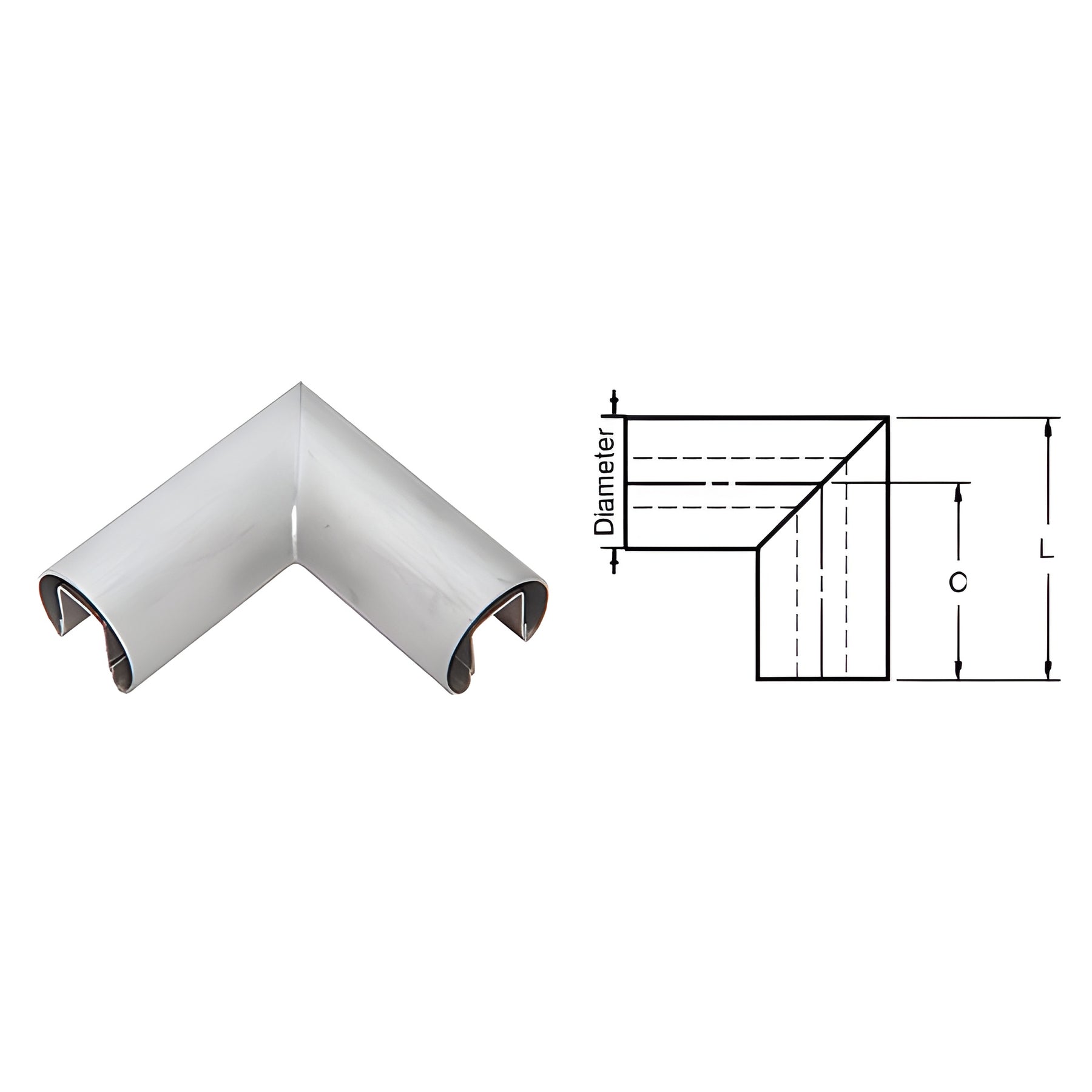 CRL Brushed Stainless 2" Diameter 90 Degree Horizontal Corner for 3/4" Glass Cap Railing
