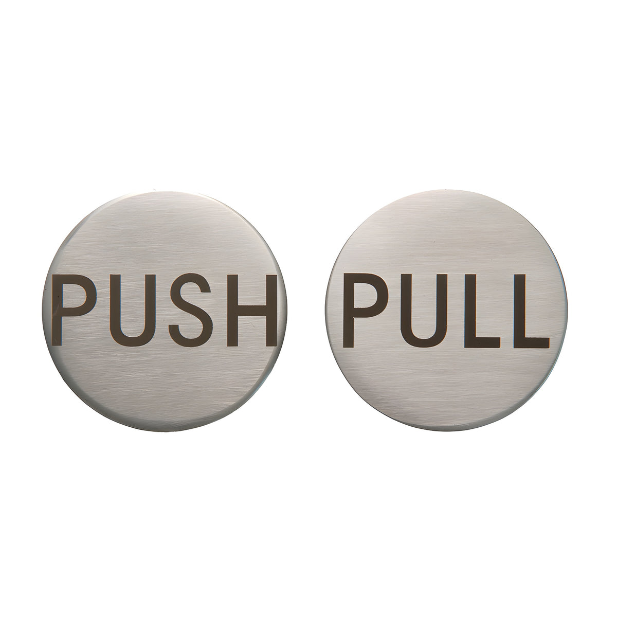 CRL Brushed Stainless 2" Round Push/Pull Set - Etched Stainless Steel