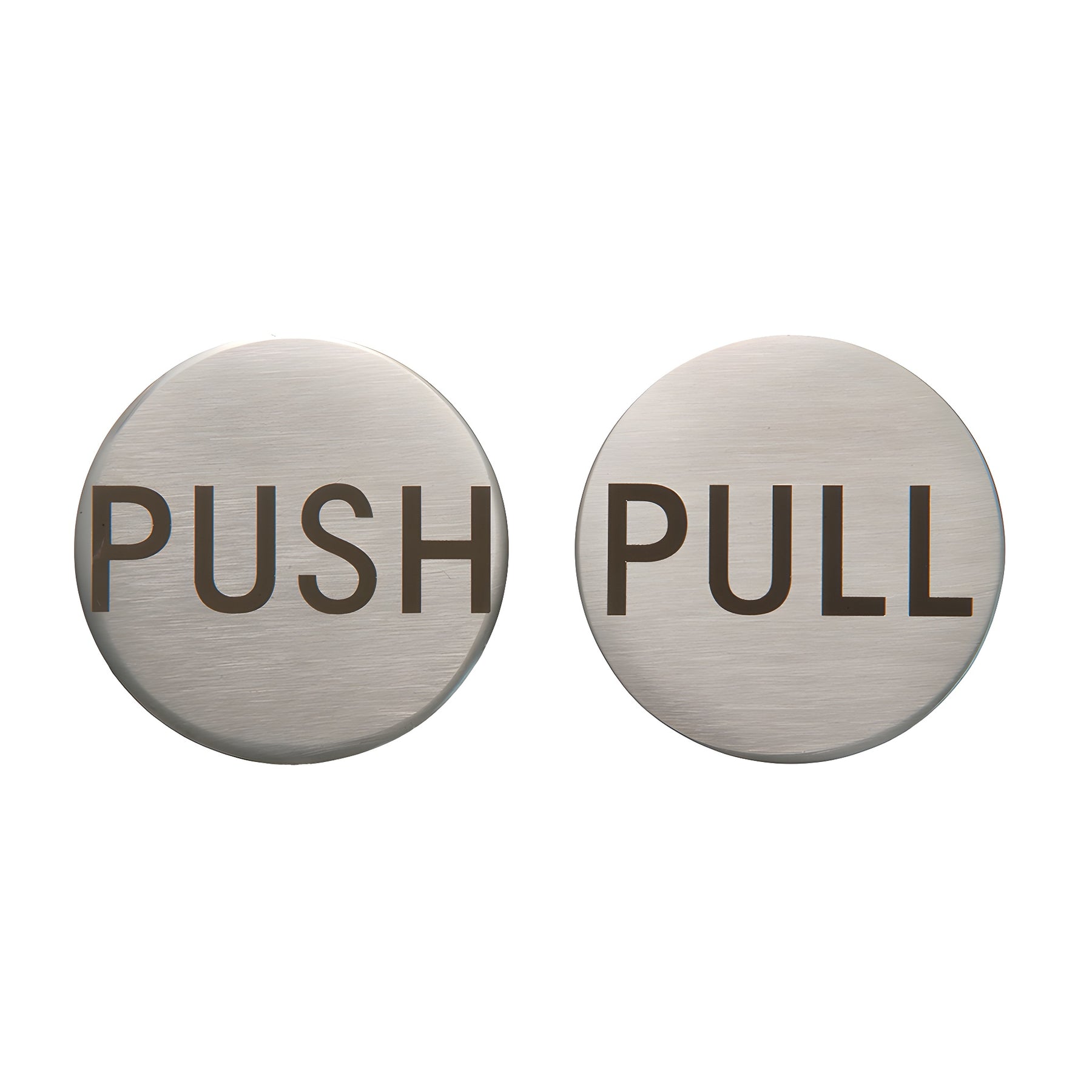 CRL Brushed Stainless 2" Round Push/Pull Set - Etched Stainless Steel
