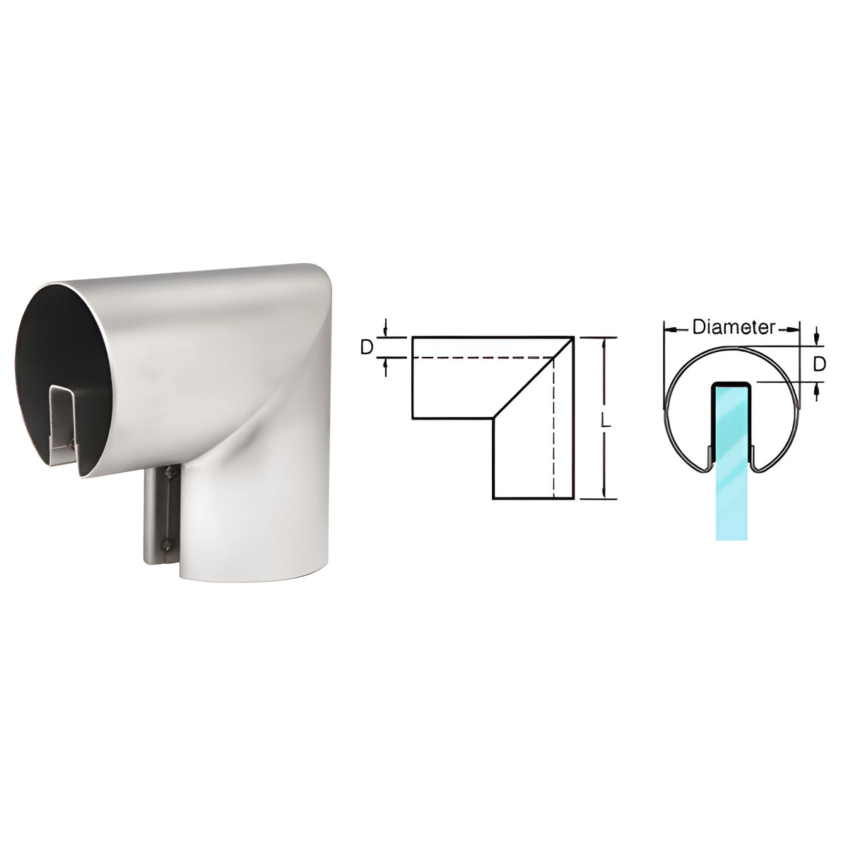 CRL Brushed Stainless 3-1/2" 90 Degree Vertical Corner for 1/2" or 5/8" Glass Cap Railing