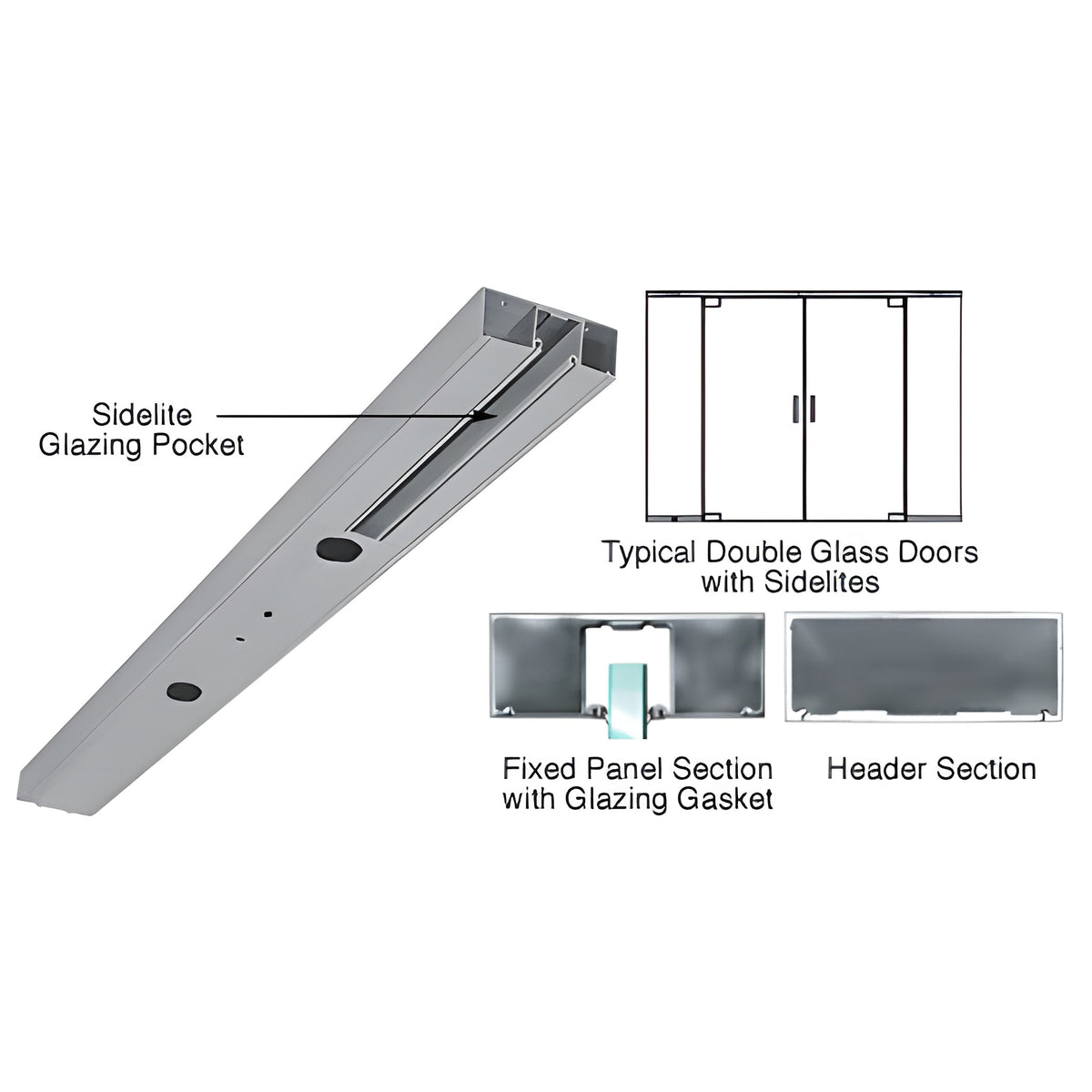 CRL Brushed Stainless 4" One Pocket Double Sided Door Header Custom Length