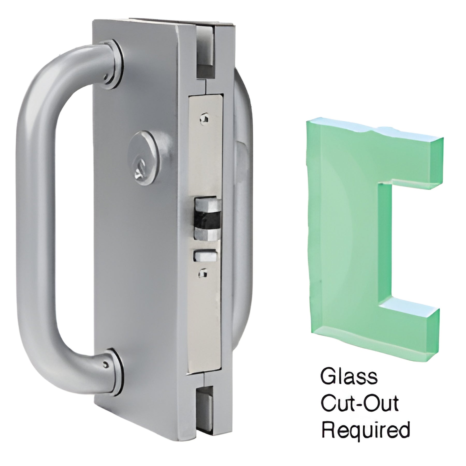 CRL Brushed Stainless 4" x 10" LH/RHR Center Lock with Deadlatch