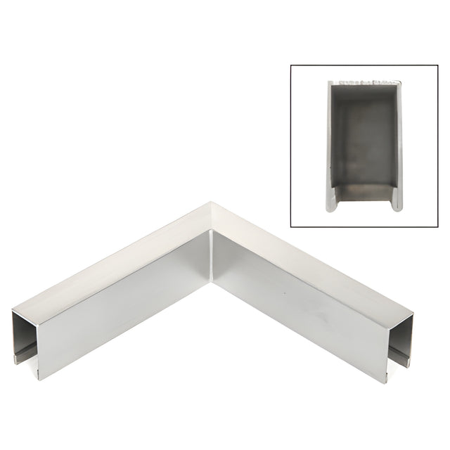 CRL Brushed Stainless 90 Degree Crisp Corner Square Cap Horizontal Corners