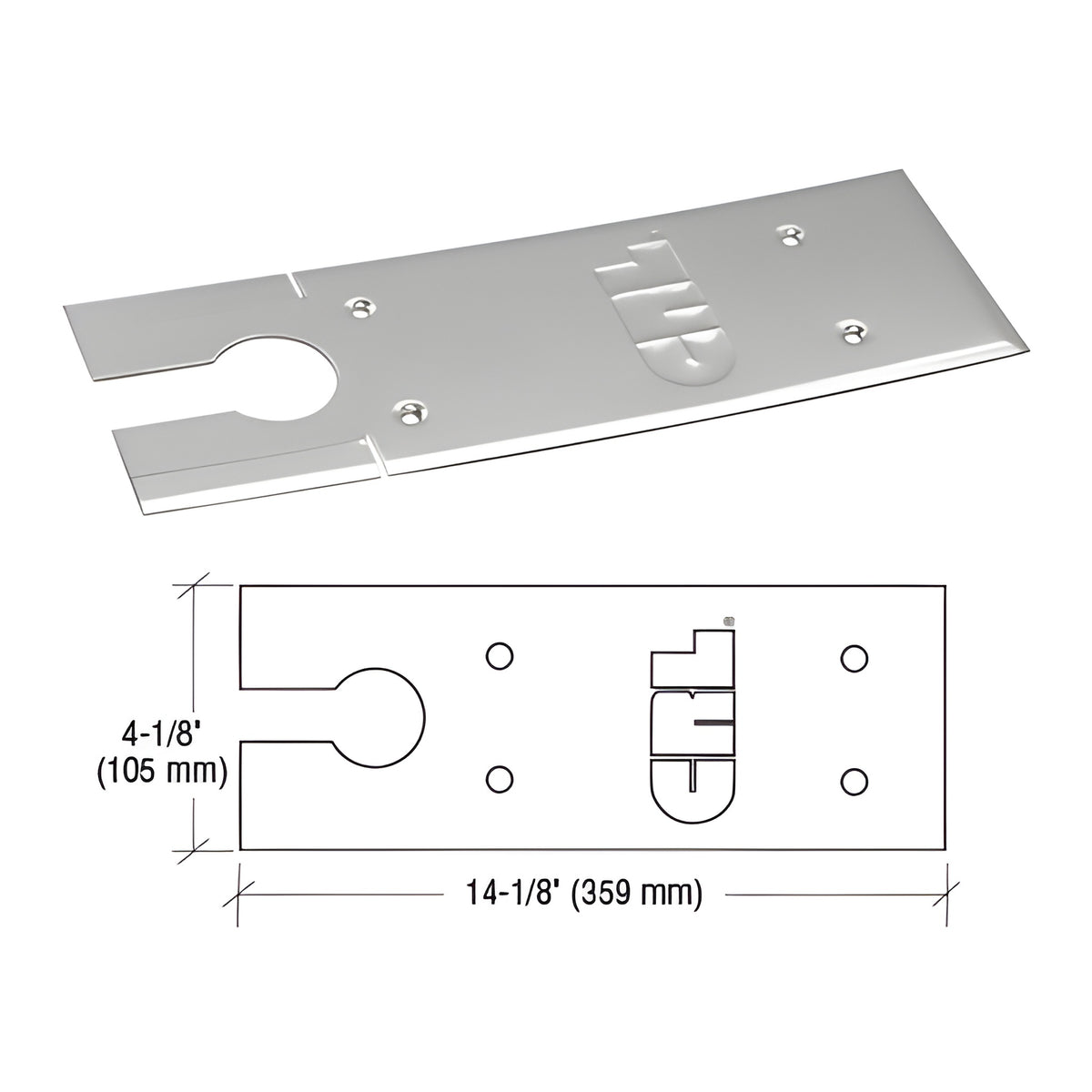 CRL Brushed Stainless Cover Plates for 8500 Series Floor Mounted Closer