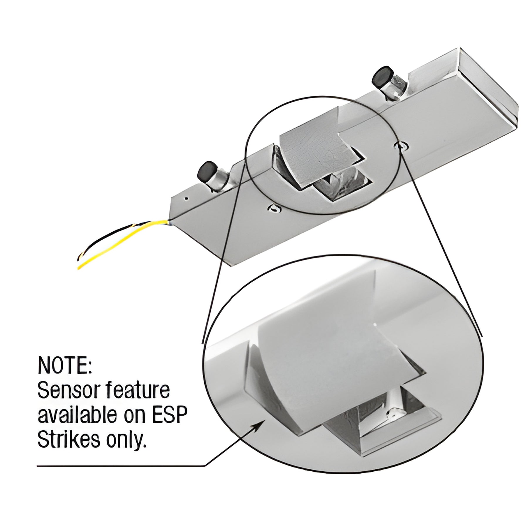 CRL Brushed Stainless Electric Strike Keeper for Single Door Patch - Fail Safe