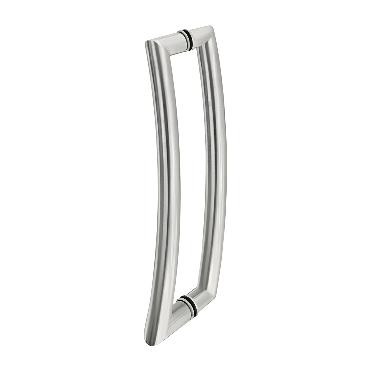 CRL Brushed Stainless Glass Mounted Curved Tubular Back-to-Back Pull Handle - 18" (457 mm)