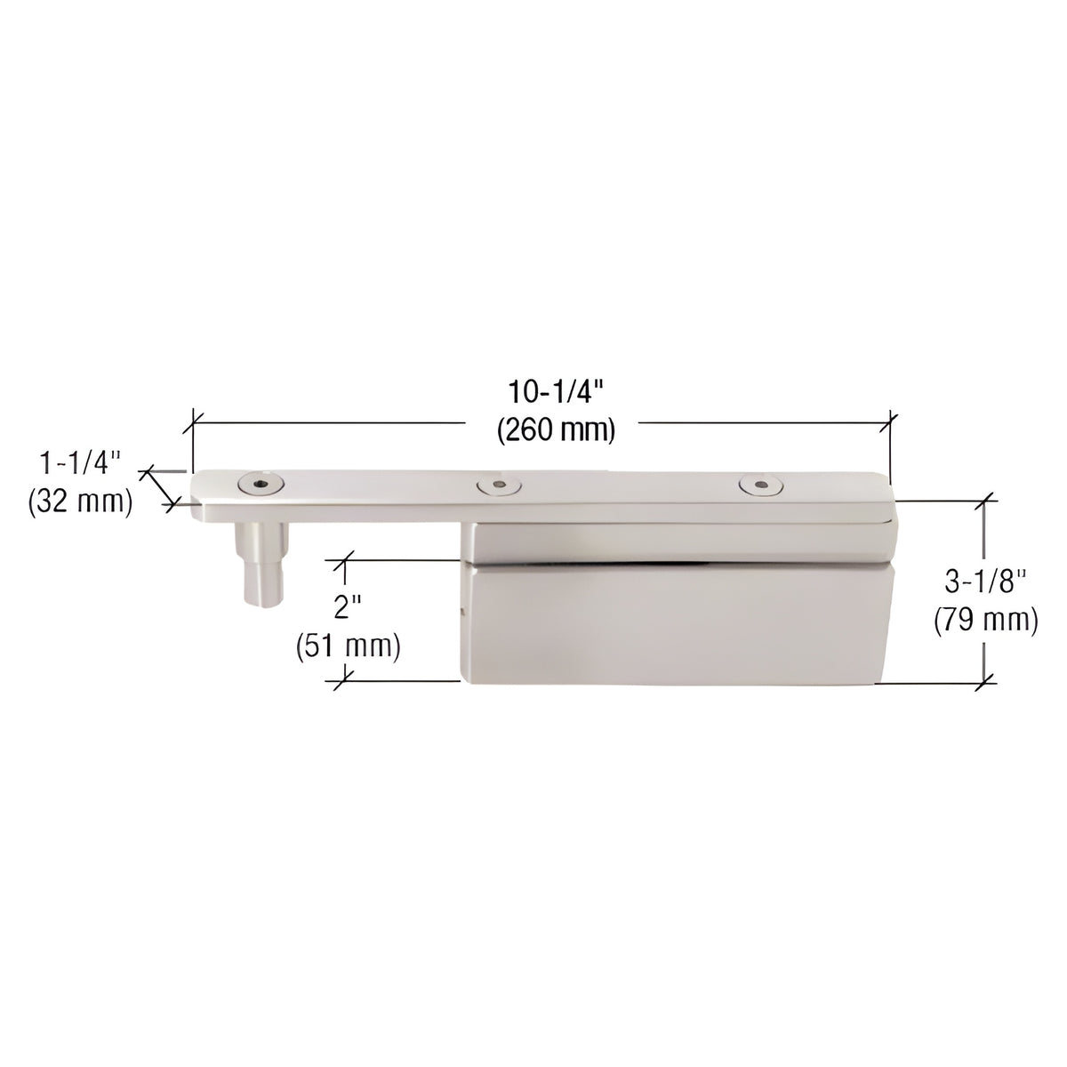 CRL Brushed Stainless Glass-to-Glass Gate Pivot Patch