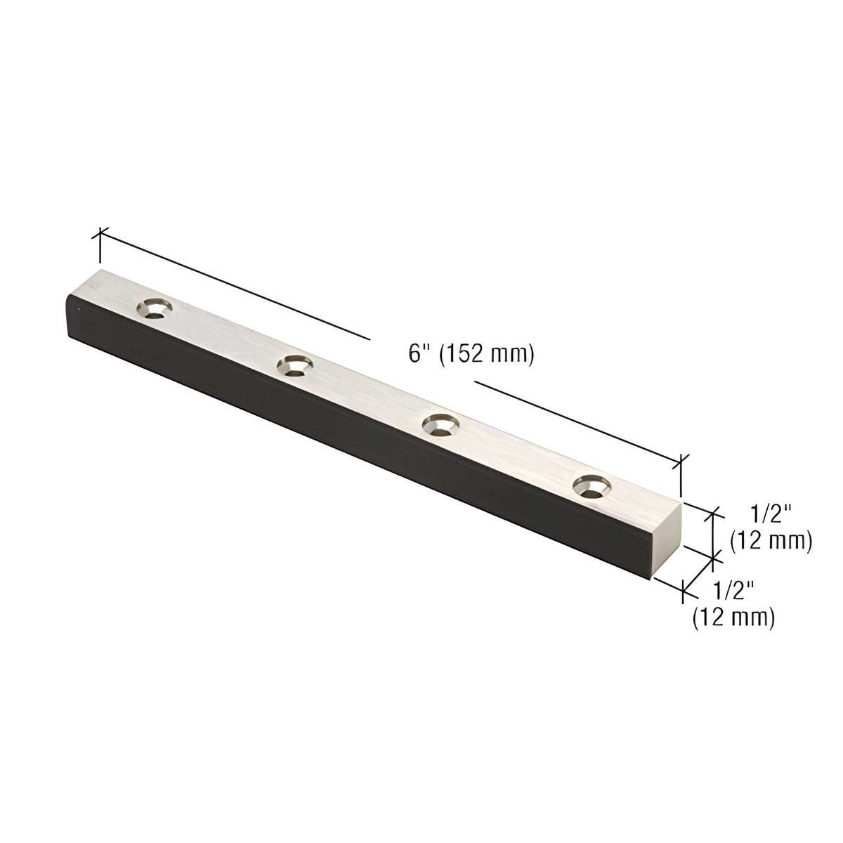 CRL Brushed Stainless Header Mounted Double Door Stop