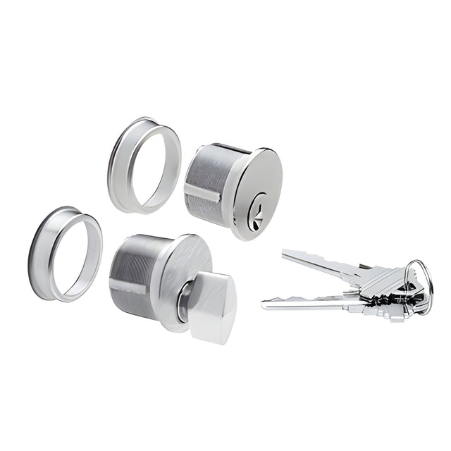 CRL Brushed Stainless Keyed Cylinder/Thumbturn Combo