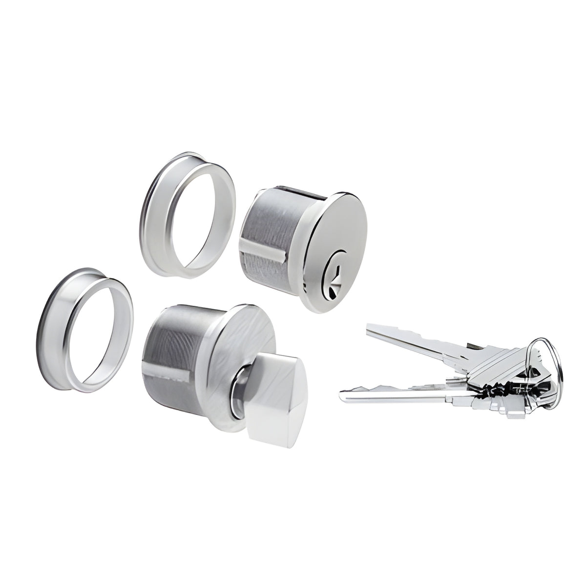 CRL Brushed Stainless Keyed Cylinder/Thumbturn Combo
