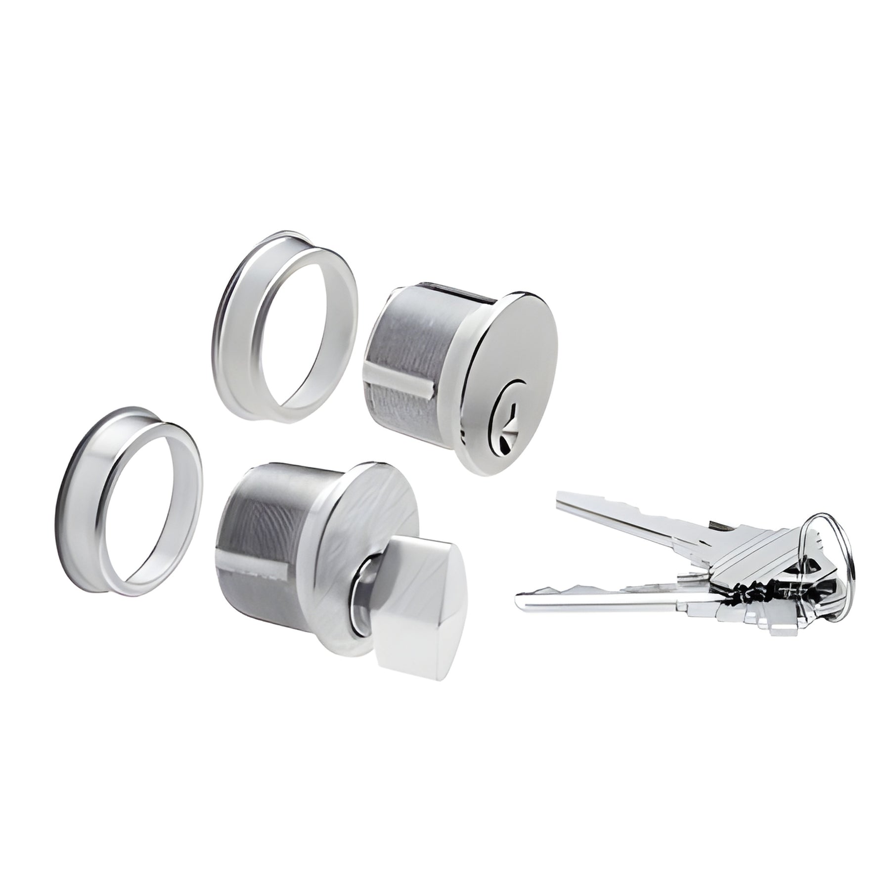 CRL Brushed Stainless Keyed Cylinder/Thumbturn Combo
