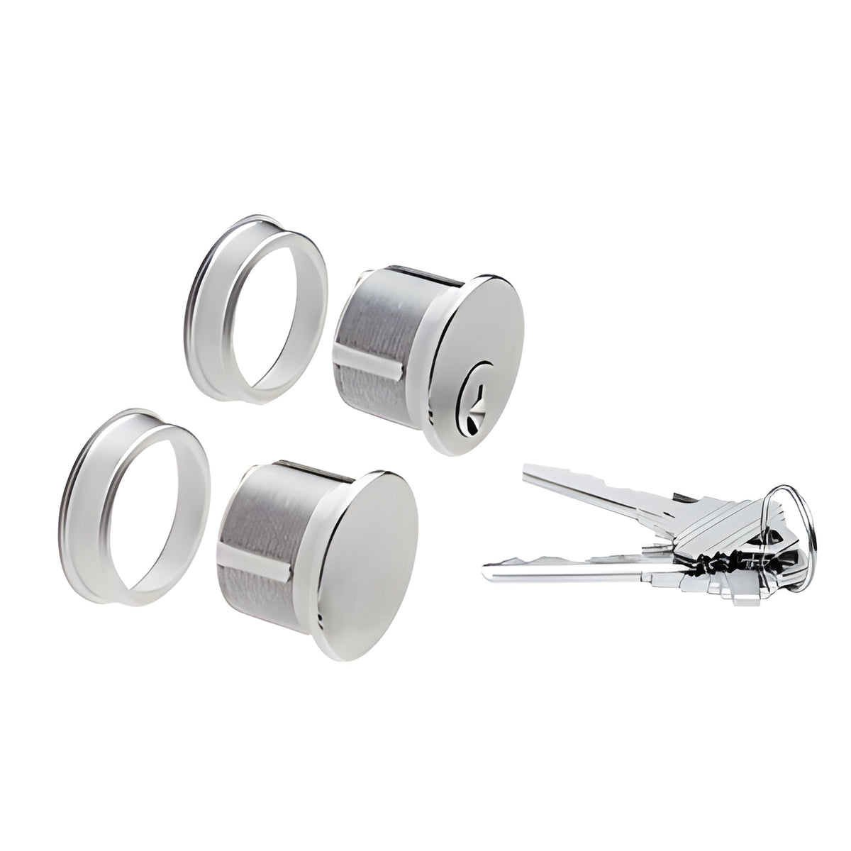 CRL Brushed Stainless Keyed Cylinder and Dummy Combo