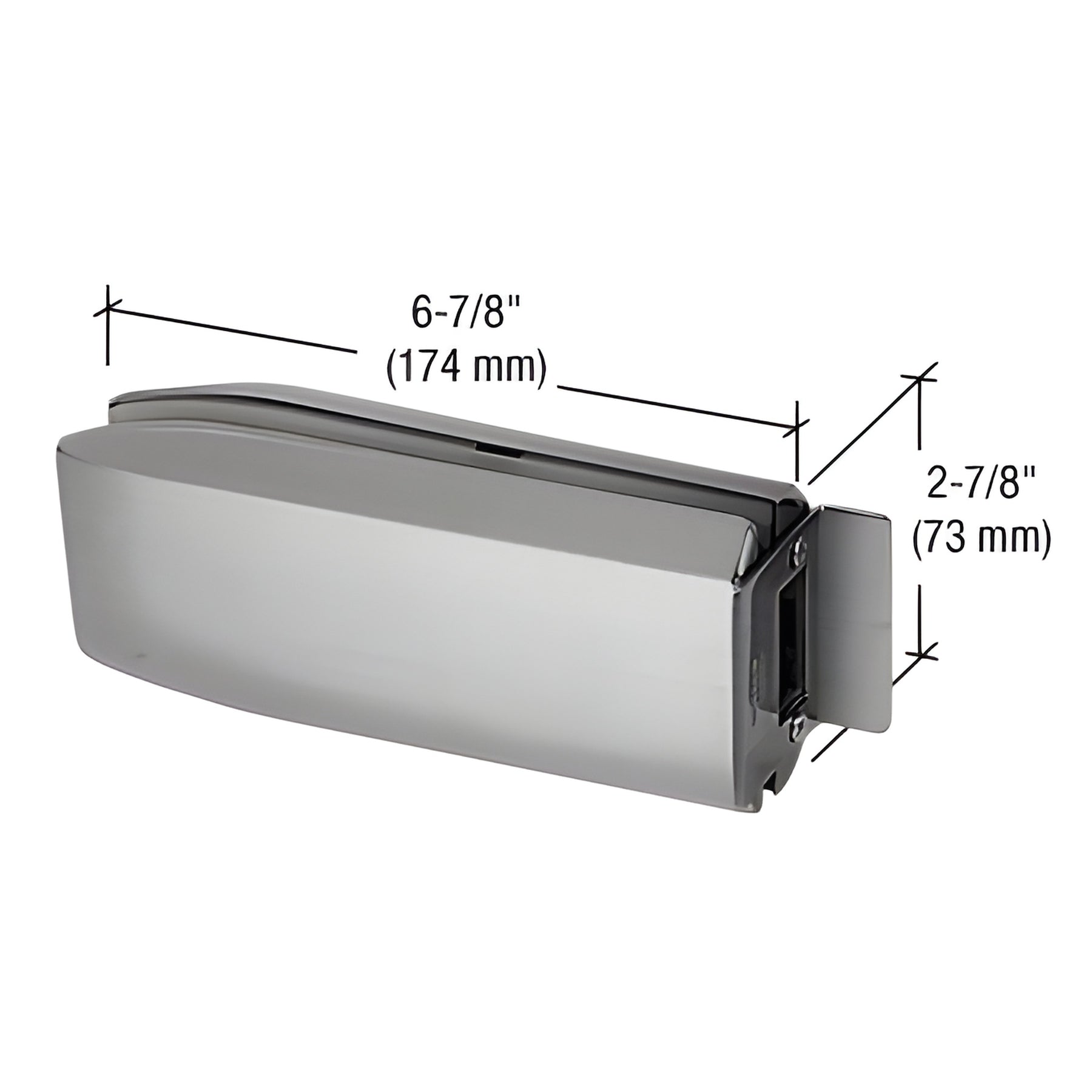 CRL Brushed Stainless PTH Series Glass Mounted Long Patch Lock Keeper