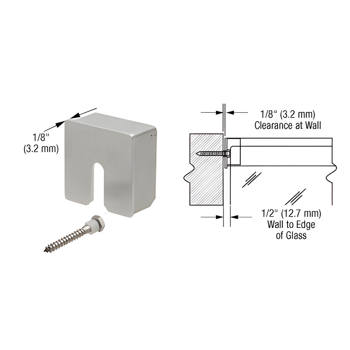 CRL Brushed Stainless Square Crisp Stabilizing End Cap for 2" Square Cap Railing