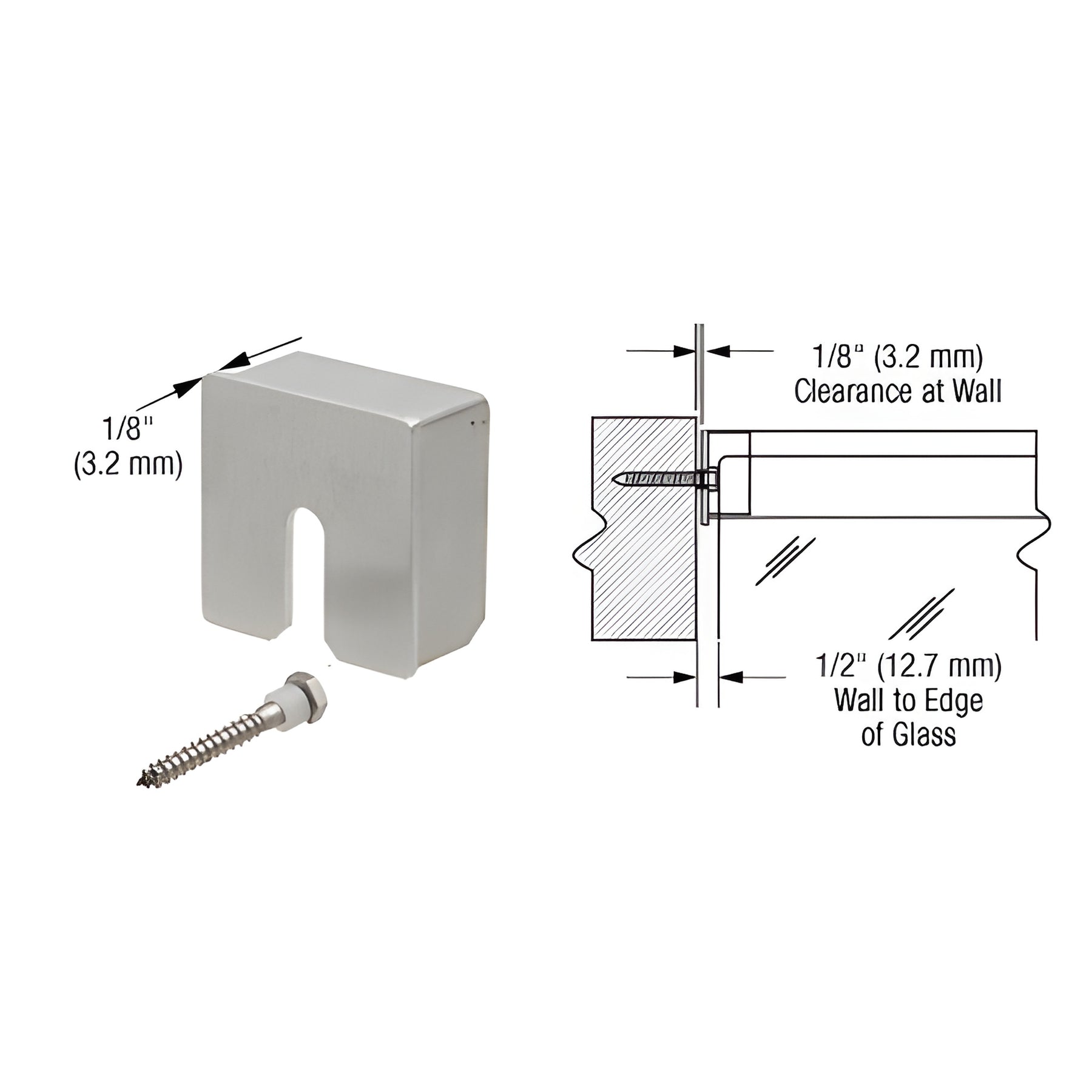 CRL Brushed Stainless Square Crisp Stabilizing End Cap for 2" Square Cap Railing