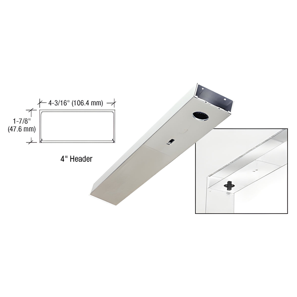 CRL Brushed Stainless Steel 4" x 41-1/4" Single Door Header