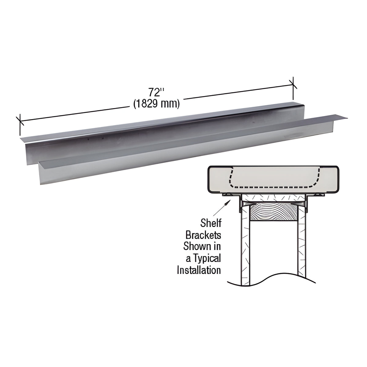 CRL Brushed Stainless Steel 72" Shelf Brackets
